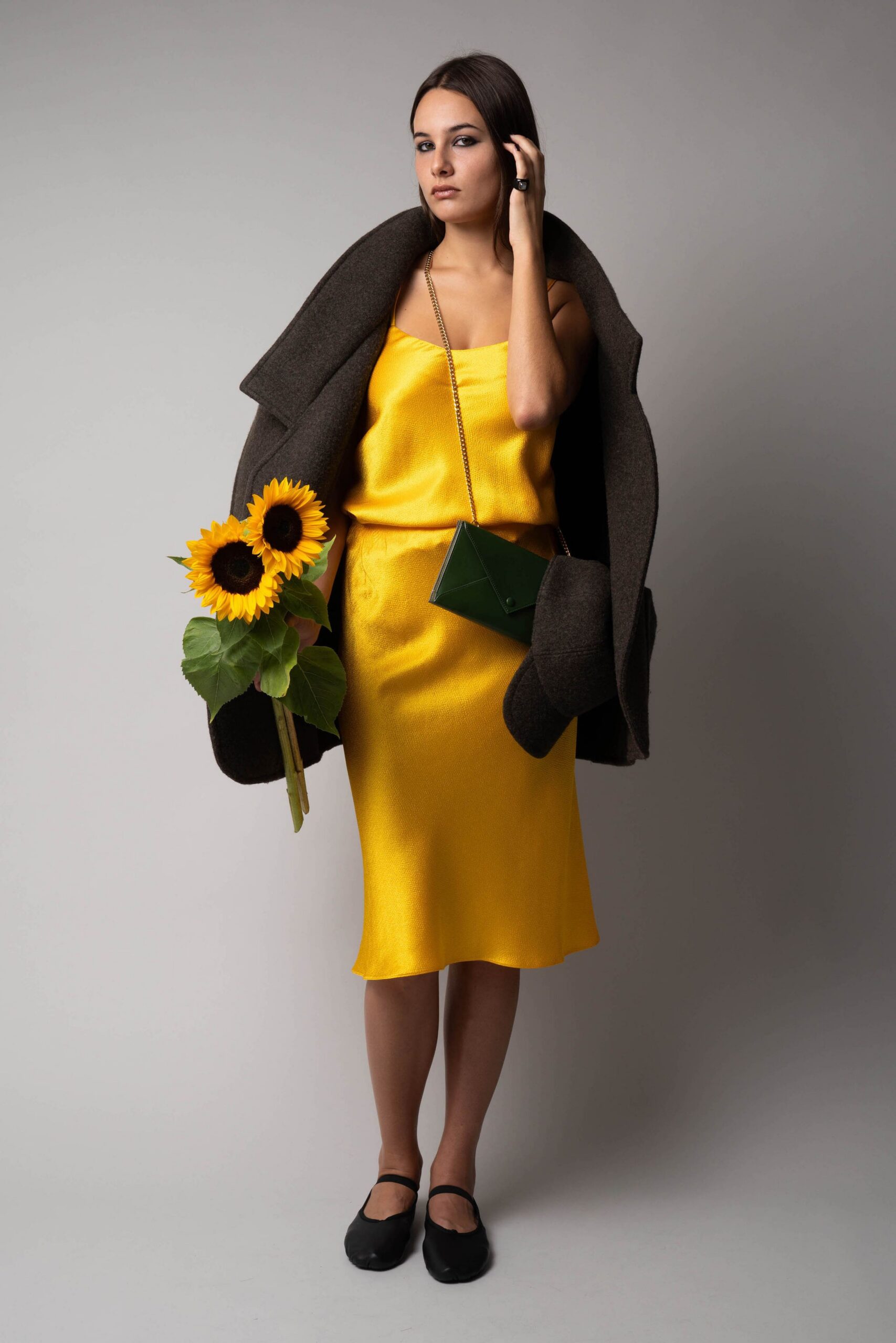 brown wool open-front oversized textured coat
