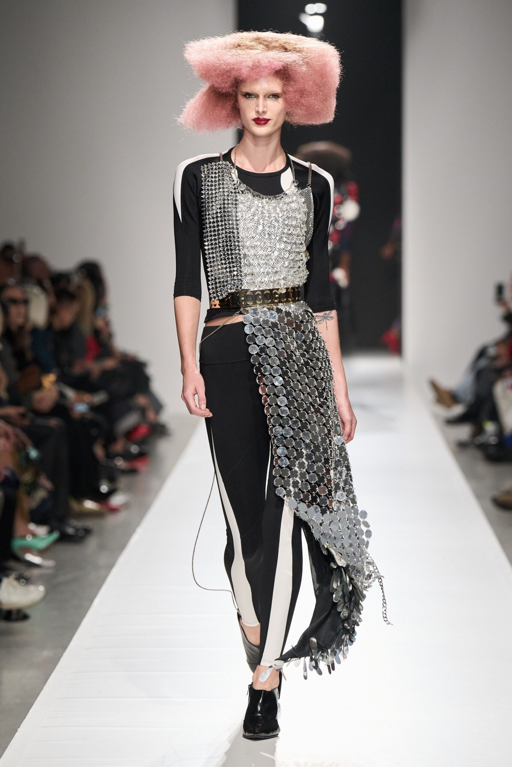 silver disc paillette overlay top