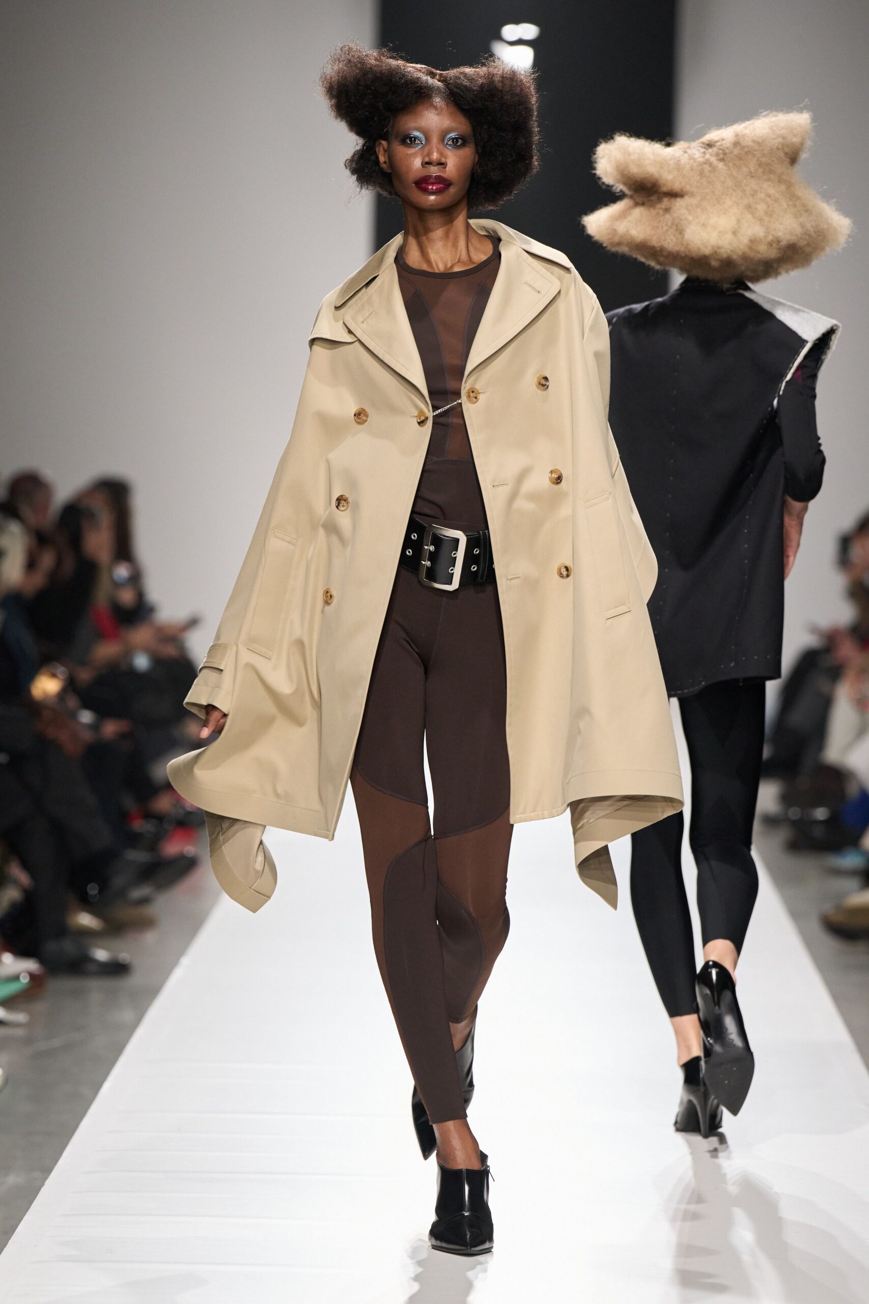 oversized beige trench coat
