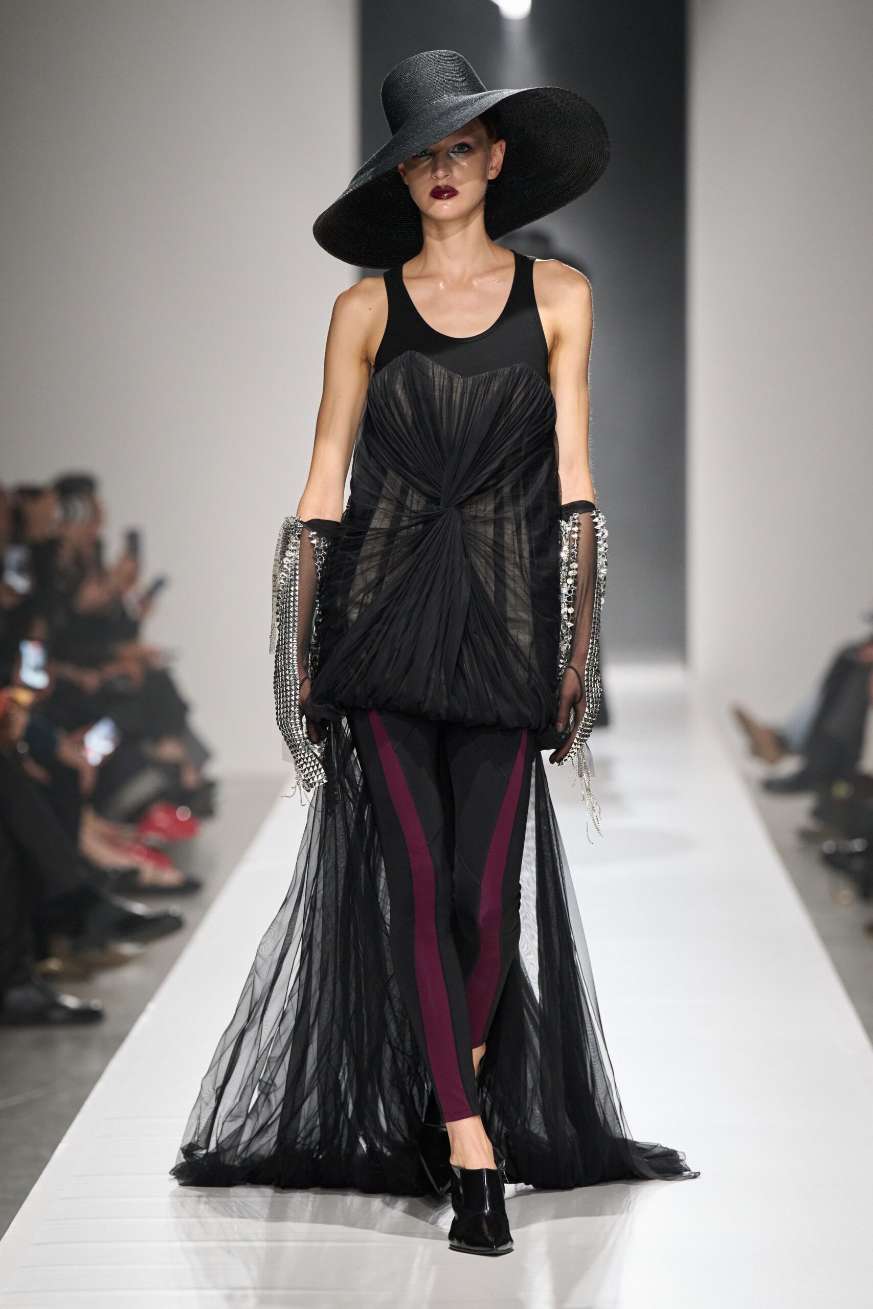oversized black wide-brim sun hat