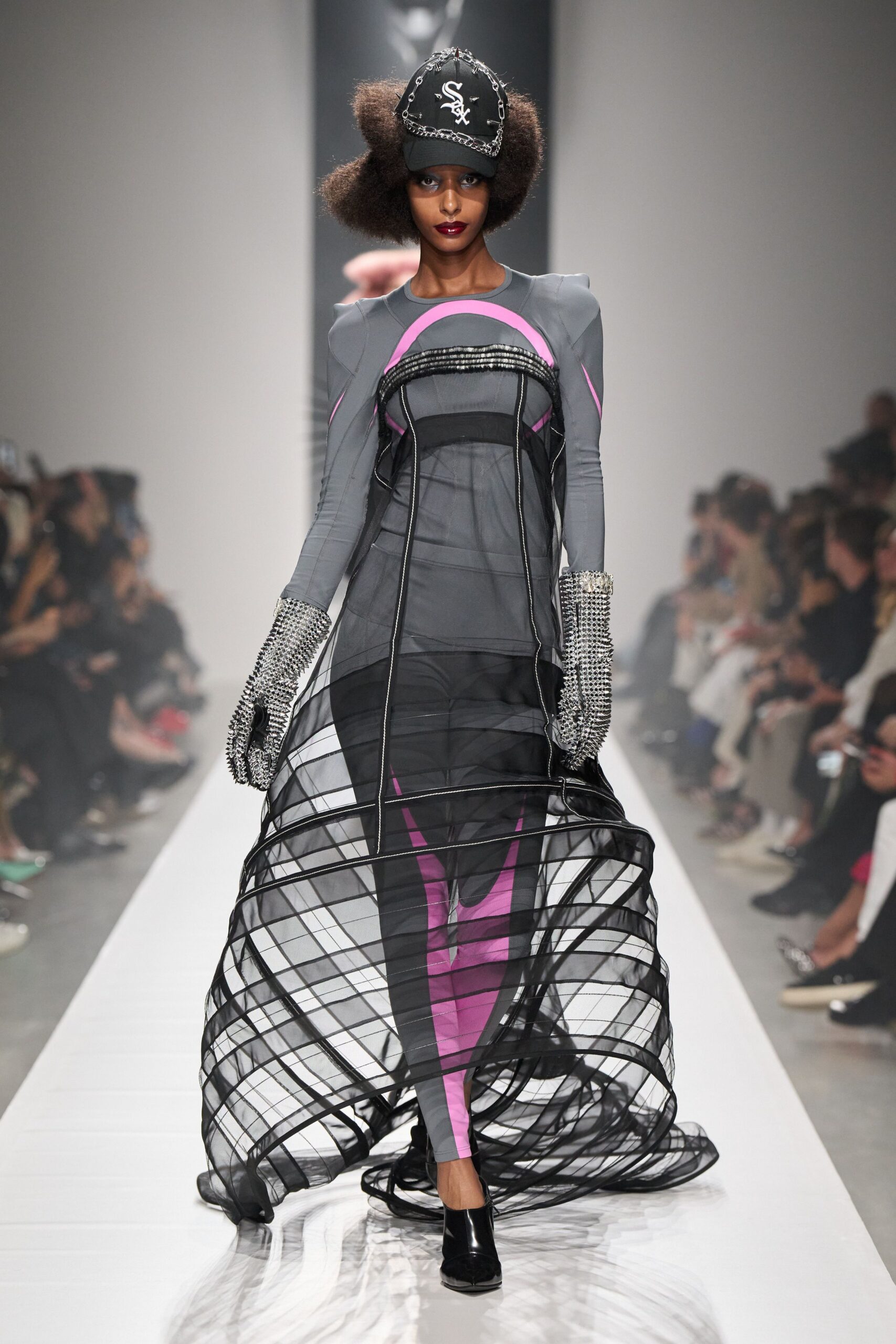 sheer cage skirt organza dress