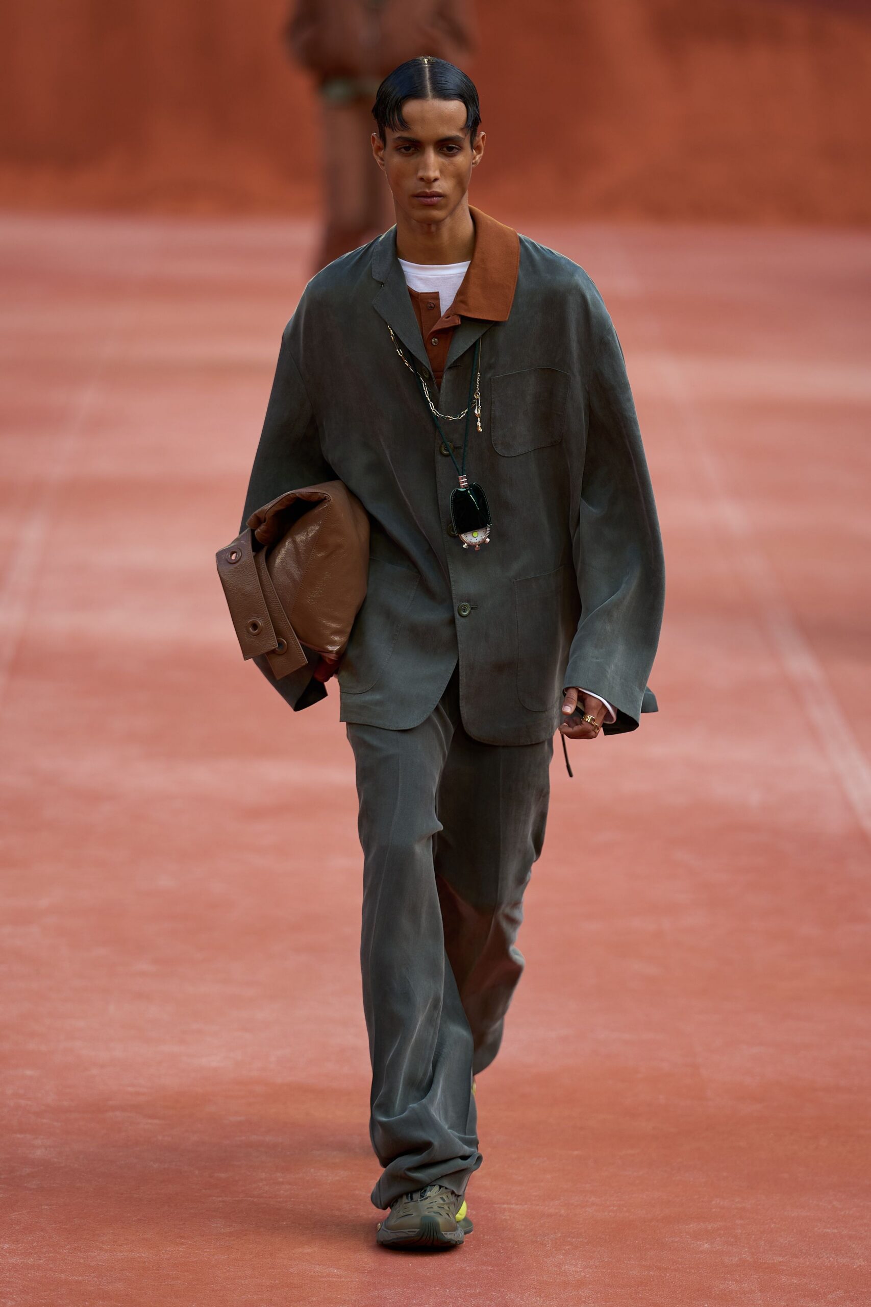 brown leather textured bag