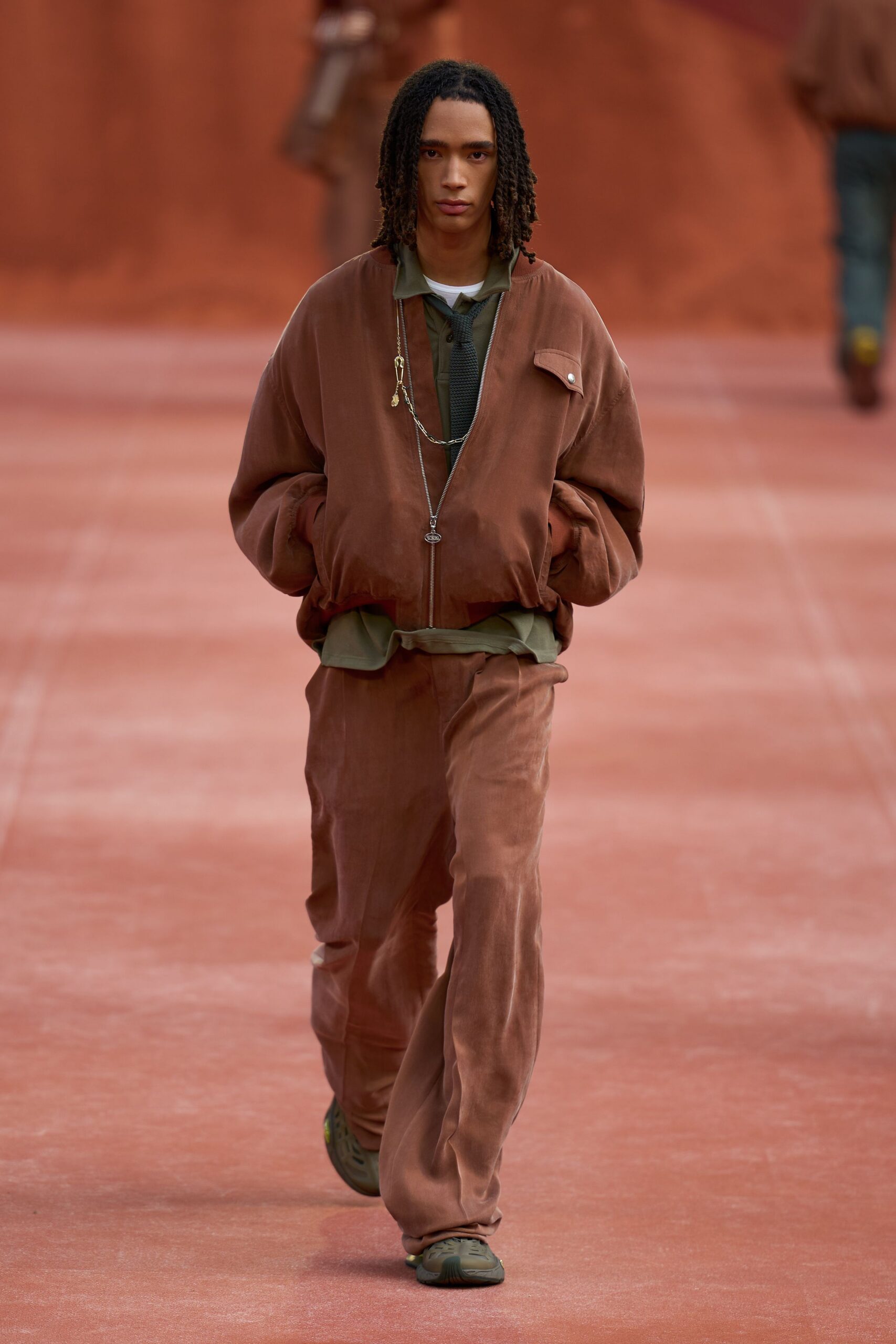 brown suede relaxed textured pants