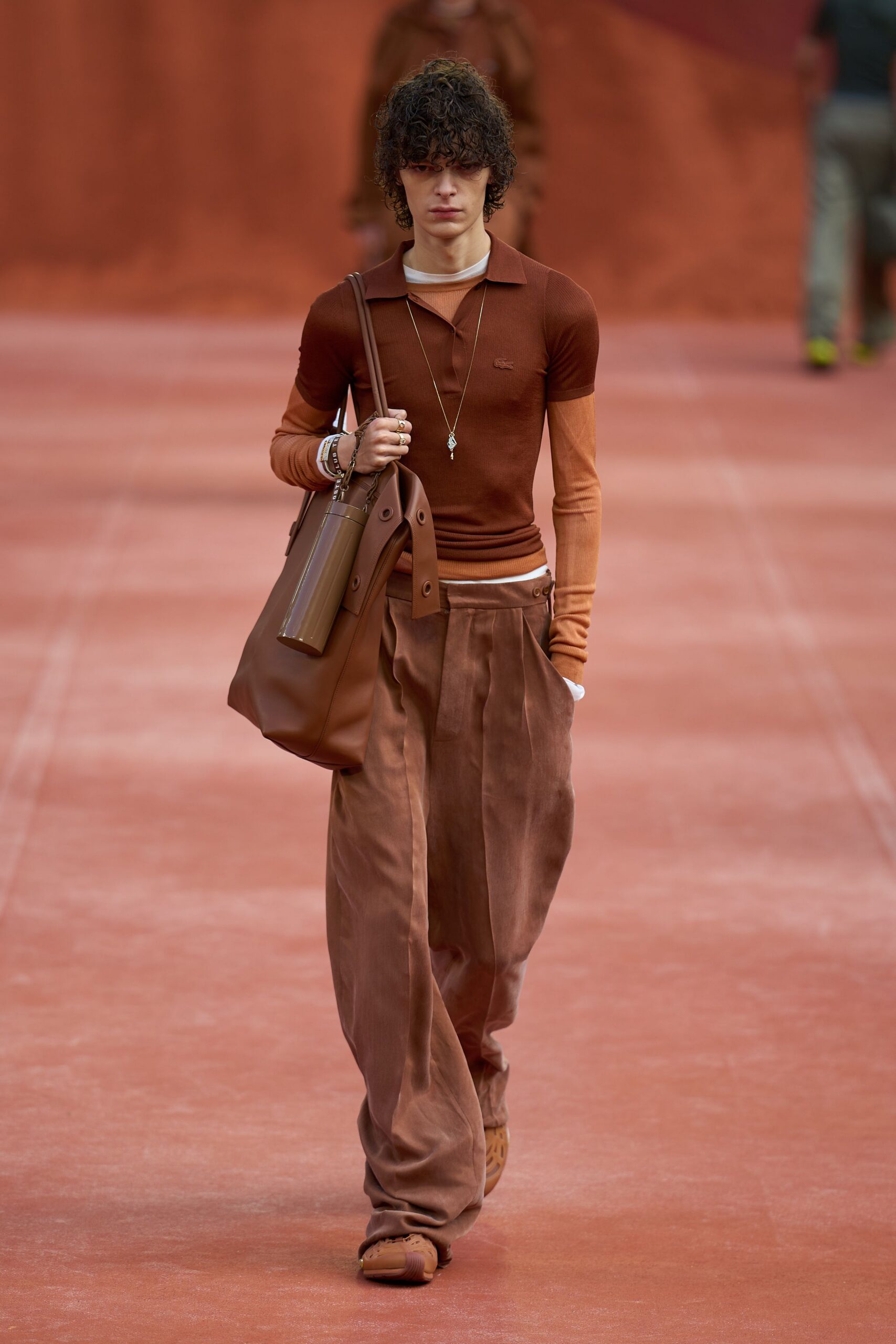 brown suede relaxed wide-leg pleated textured pants