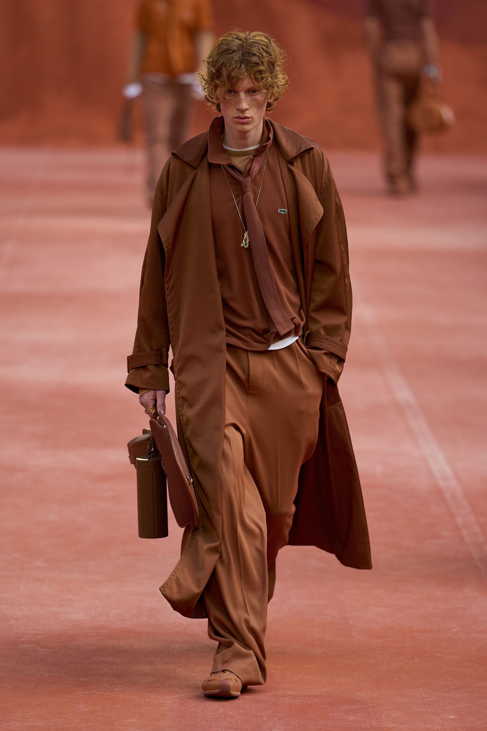brown satin relaxed wide-leg shiny flowing pants