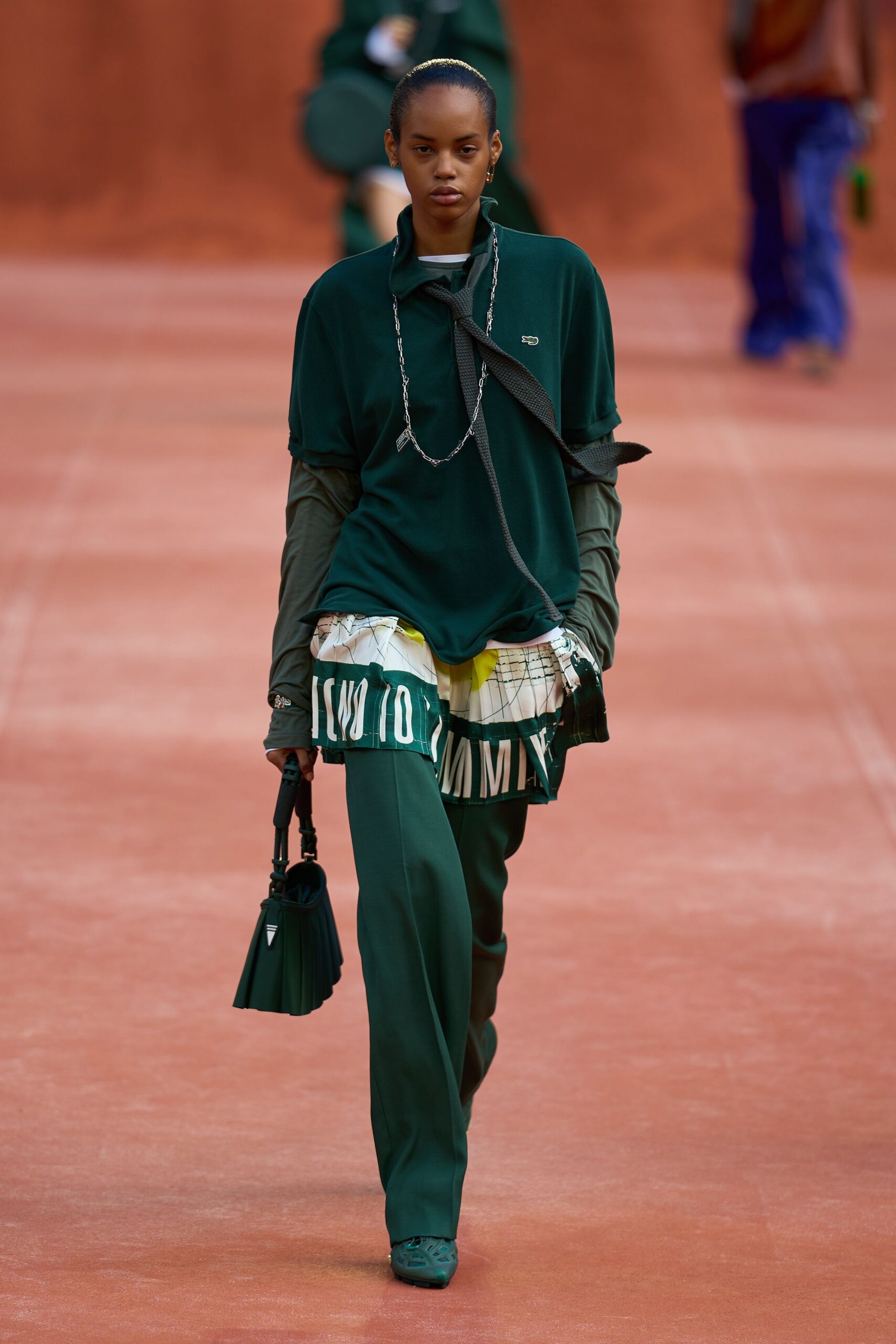 oversized green polo shirt