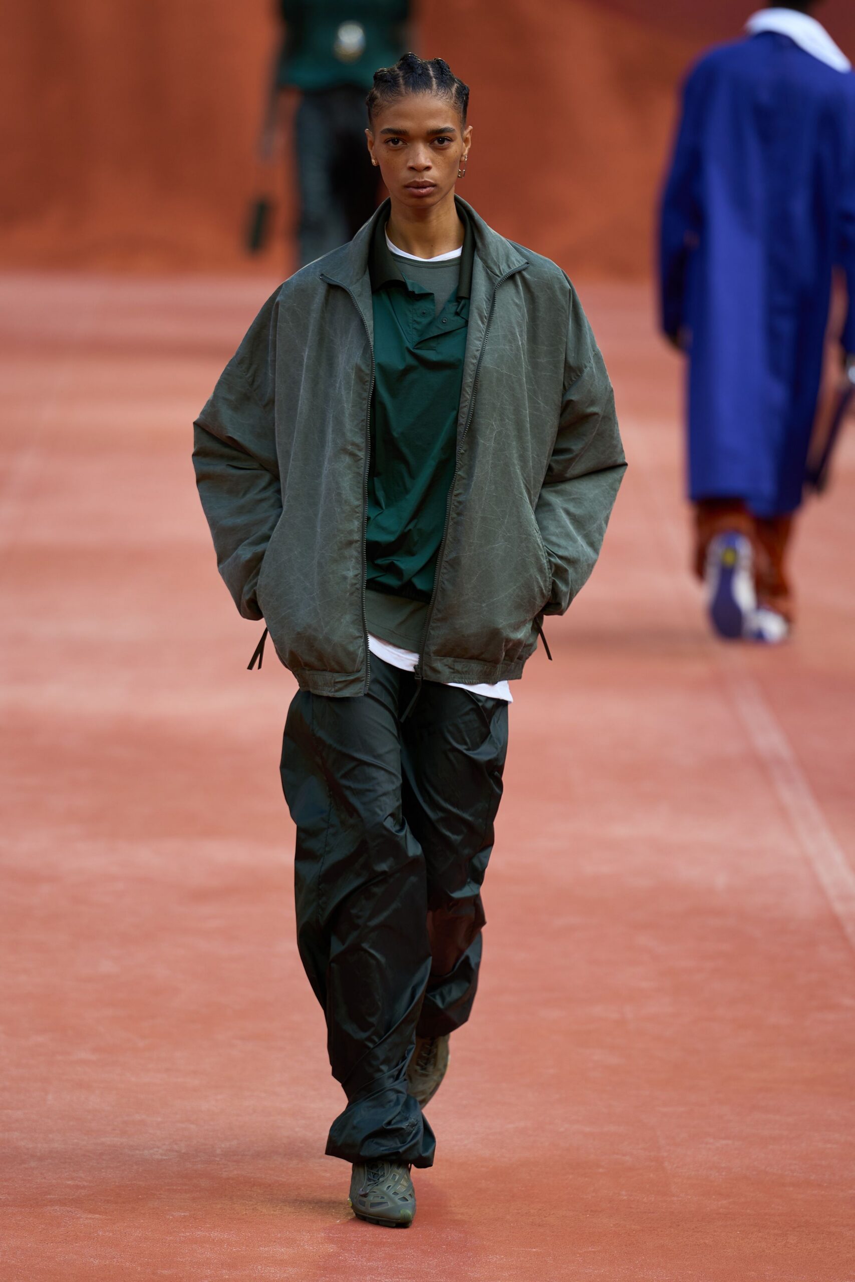 green collared shirt