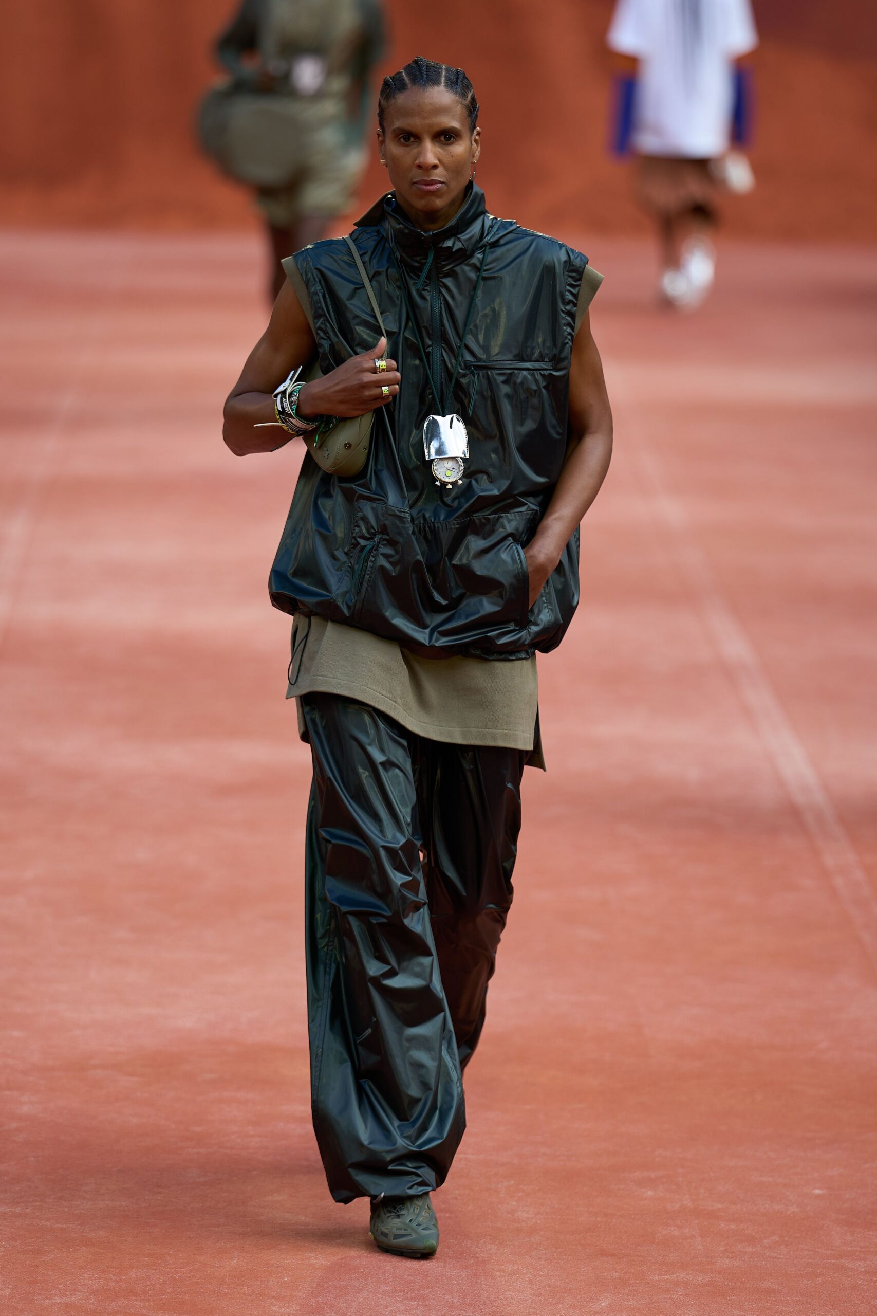 oversized black utility gilet