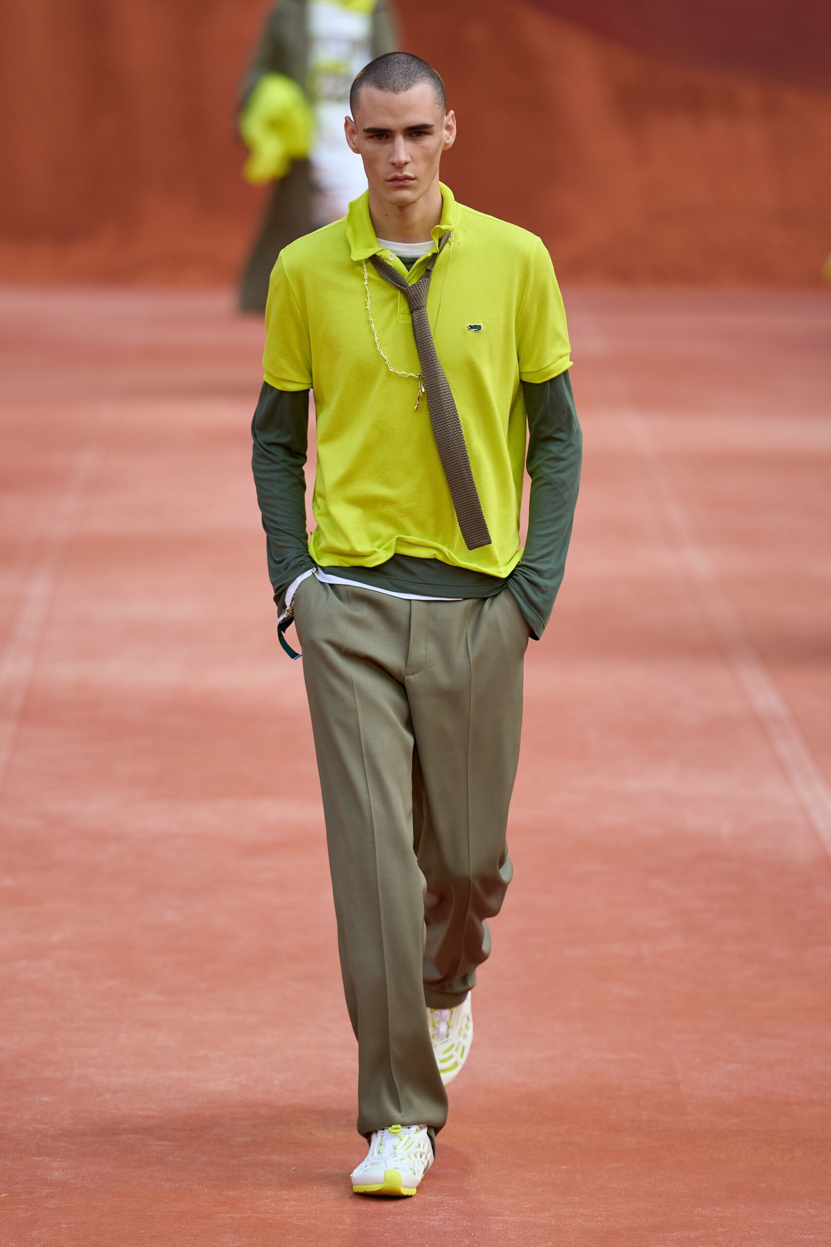 neon yellow polo shirt