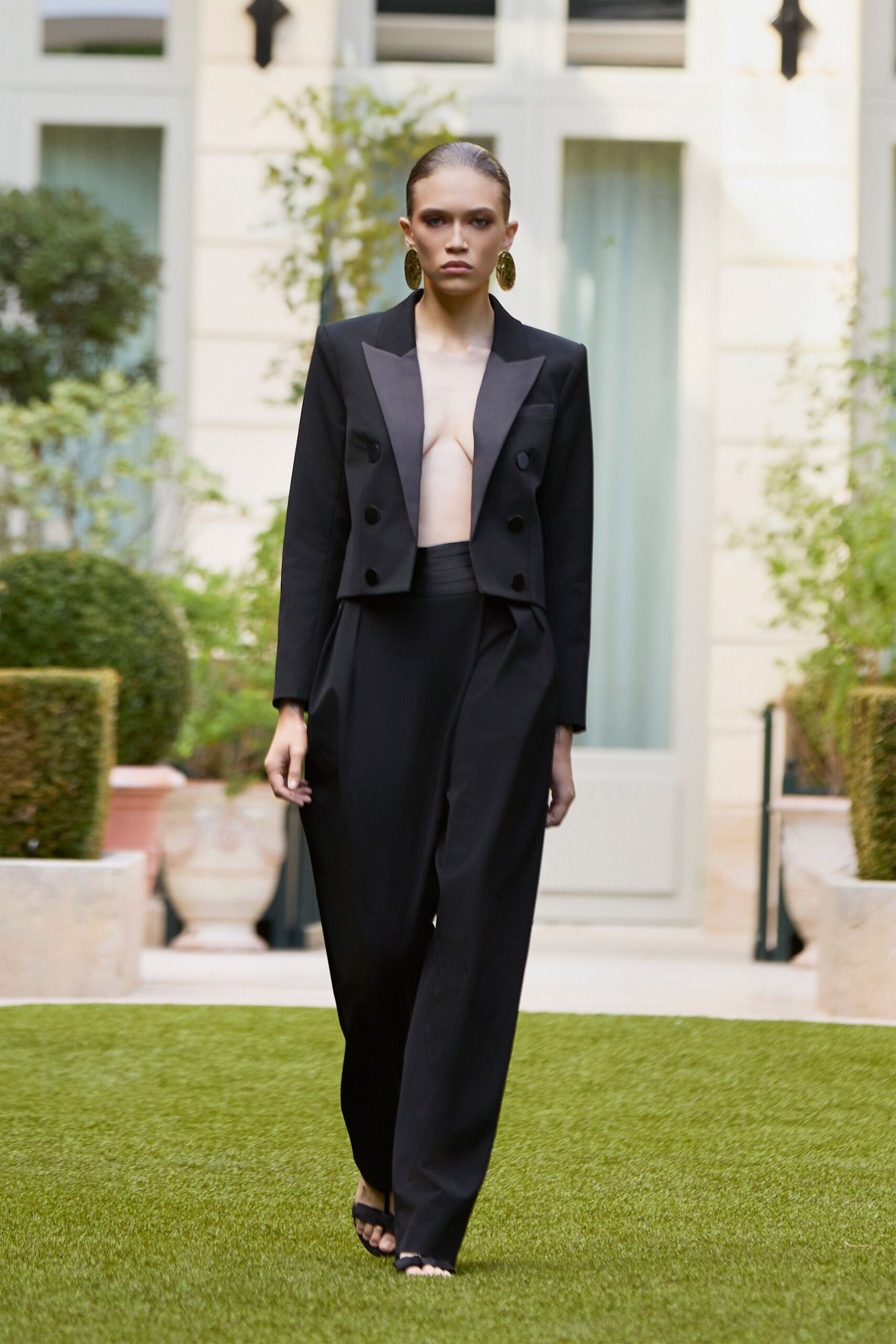 cropped tuxedo blazer