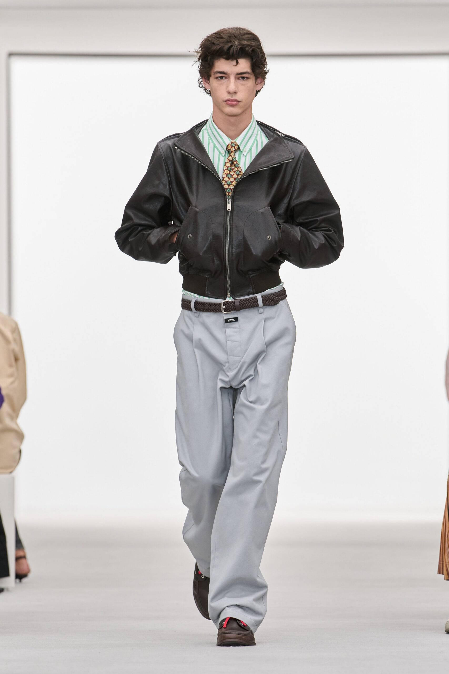 black leather bomber jacket