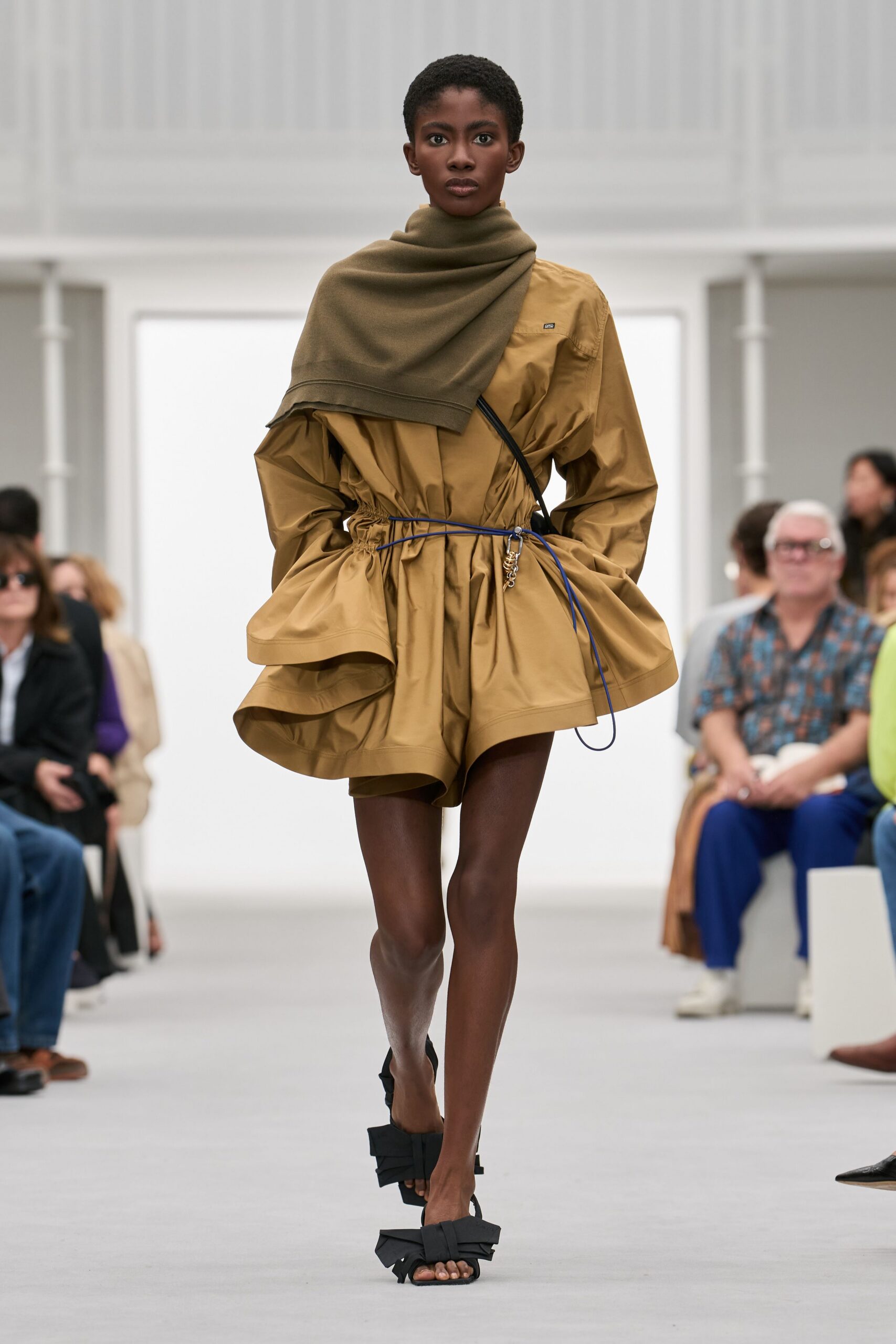 drawstring waist utility romper