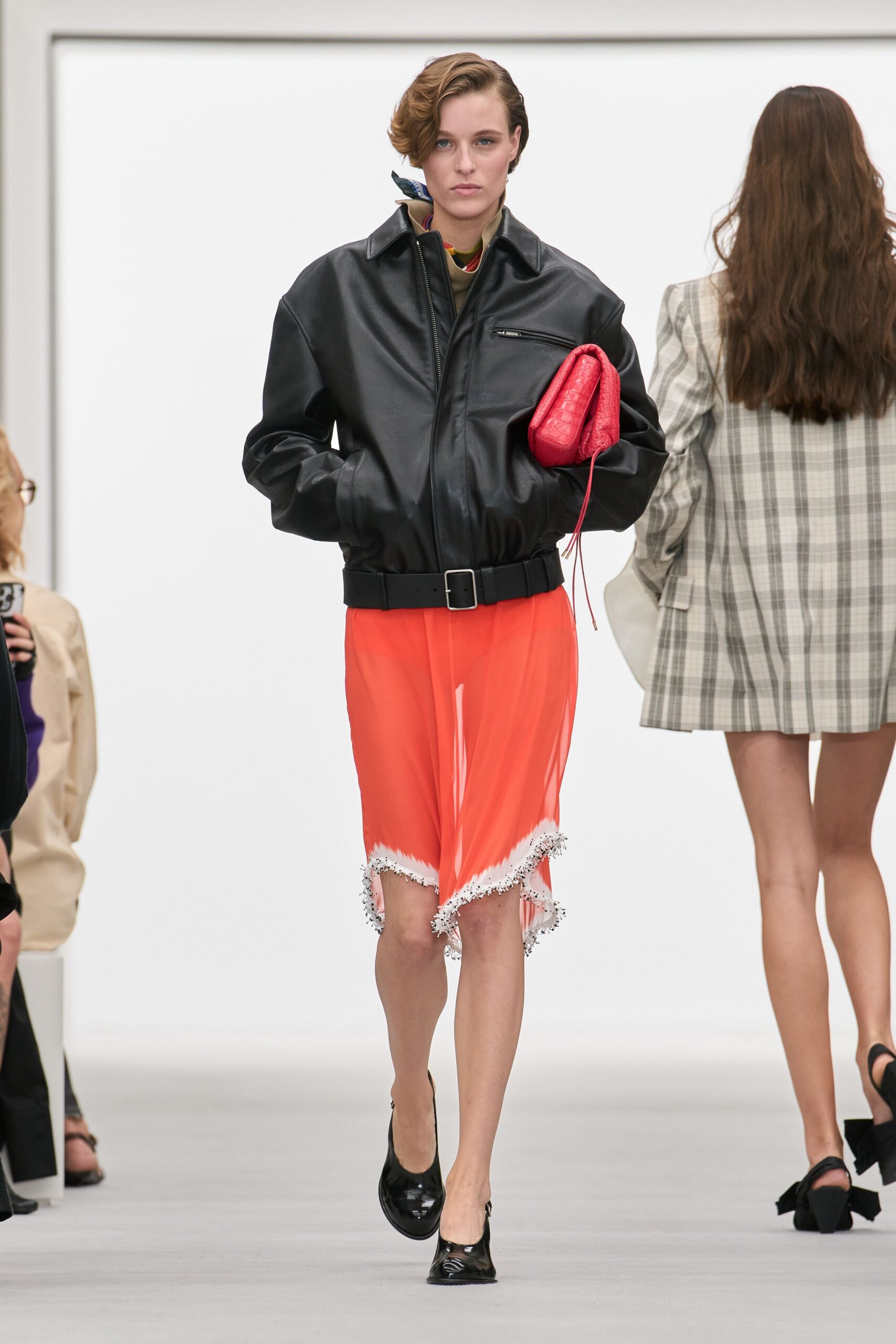 oversized leather bomber jacket