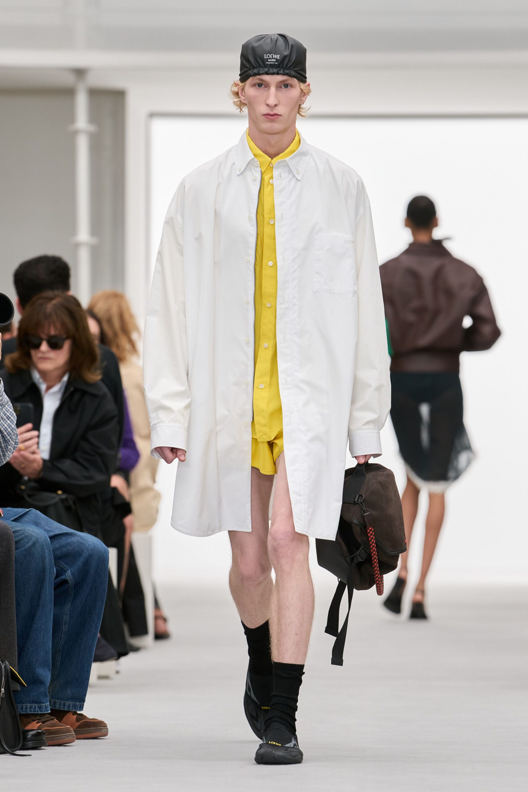 oversized white button-front overshirt