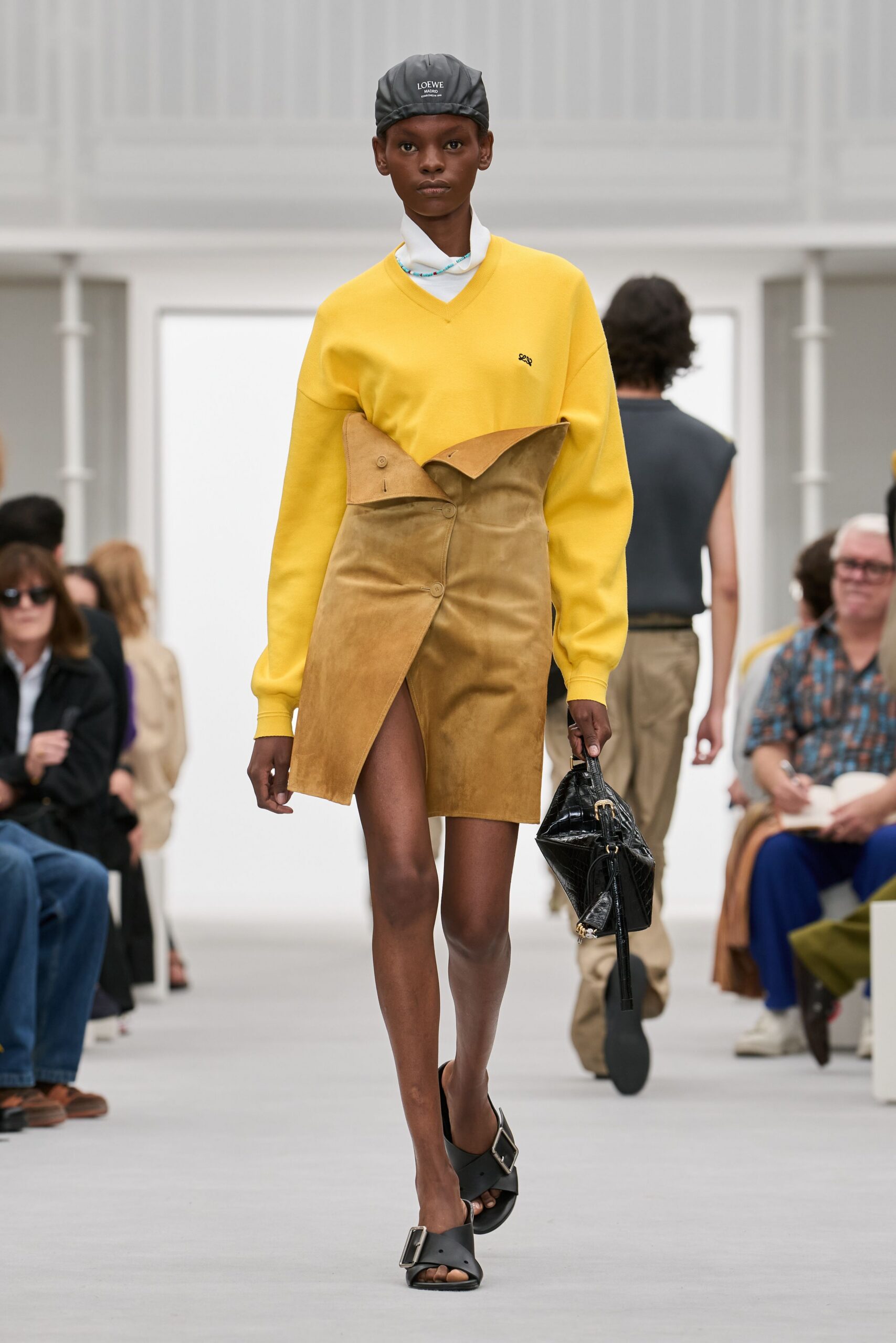 asymmetric suede wrap mini skirt