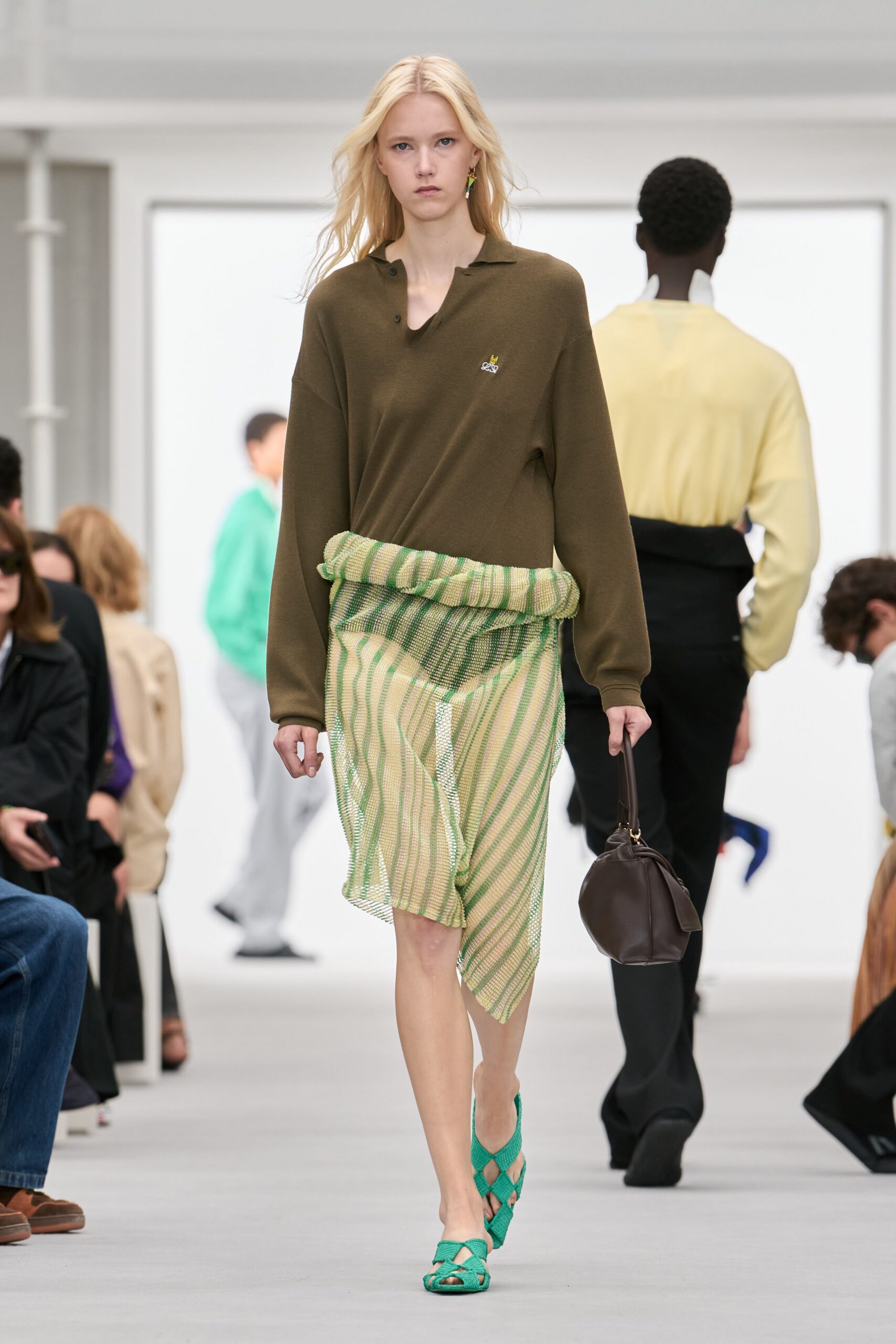 asymmetric striped knit wrap skirt