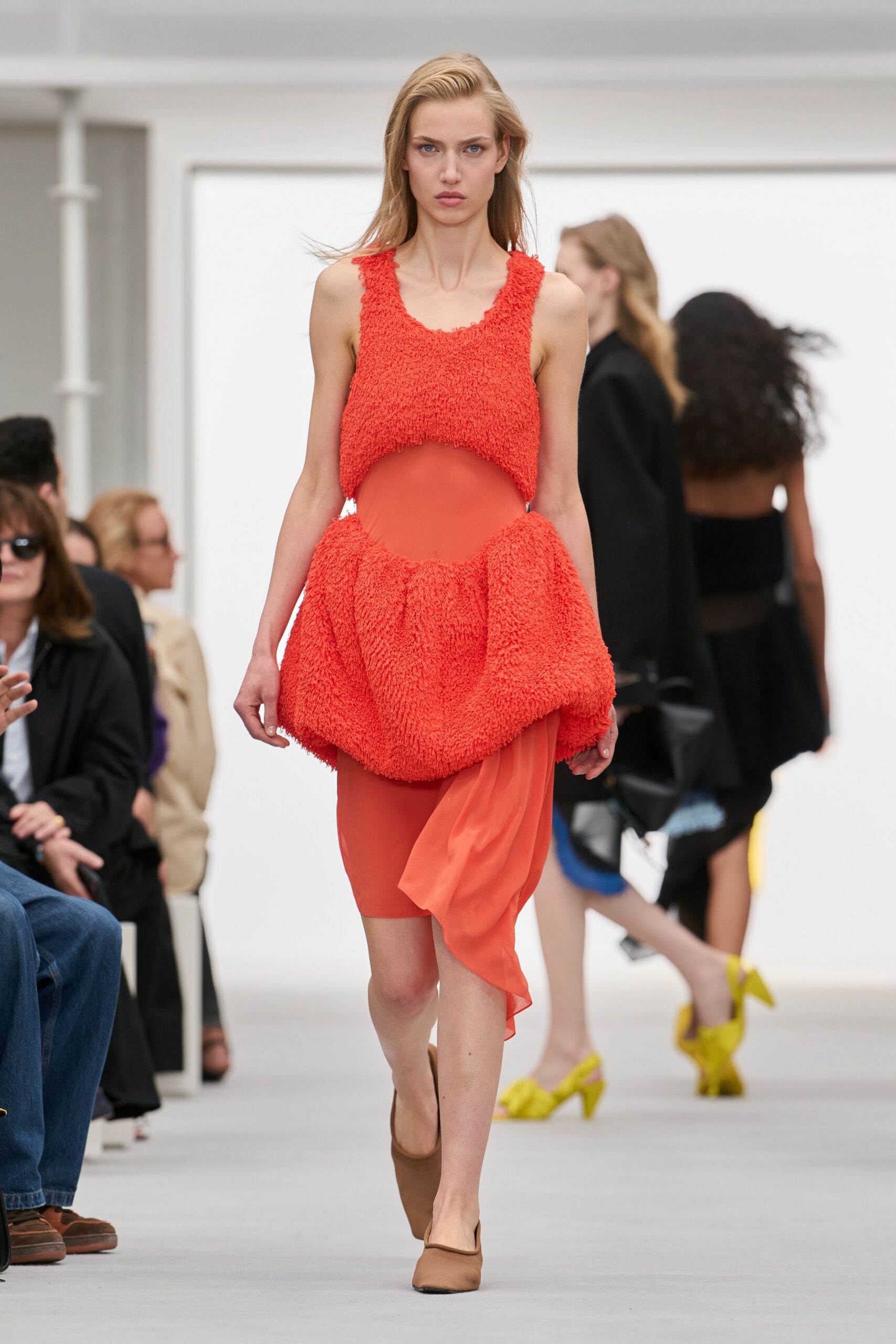 coral cutout bubble dress