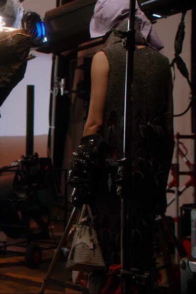 black vinyl shiny gloves