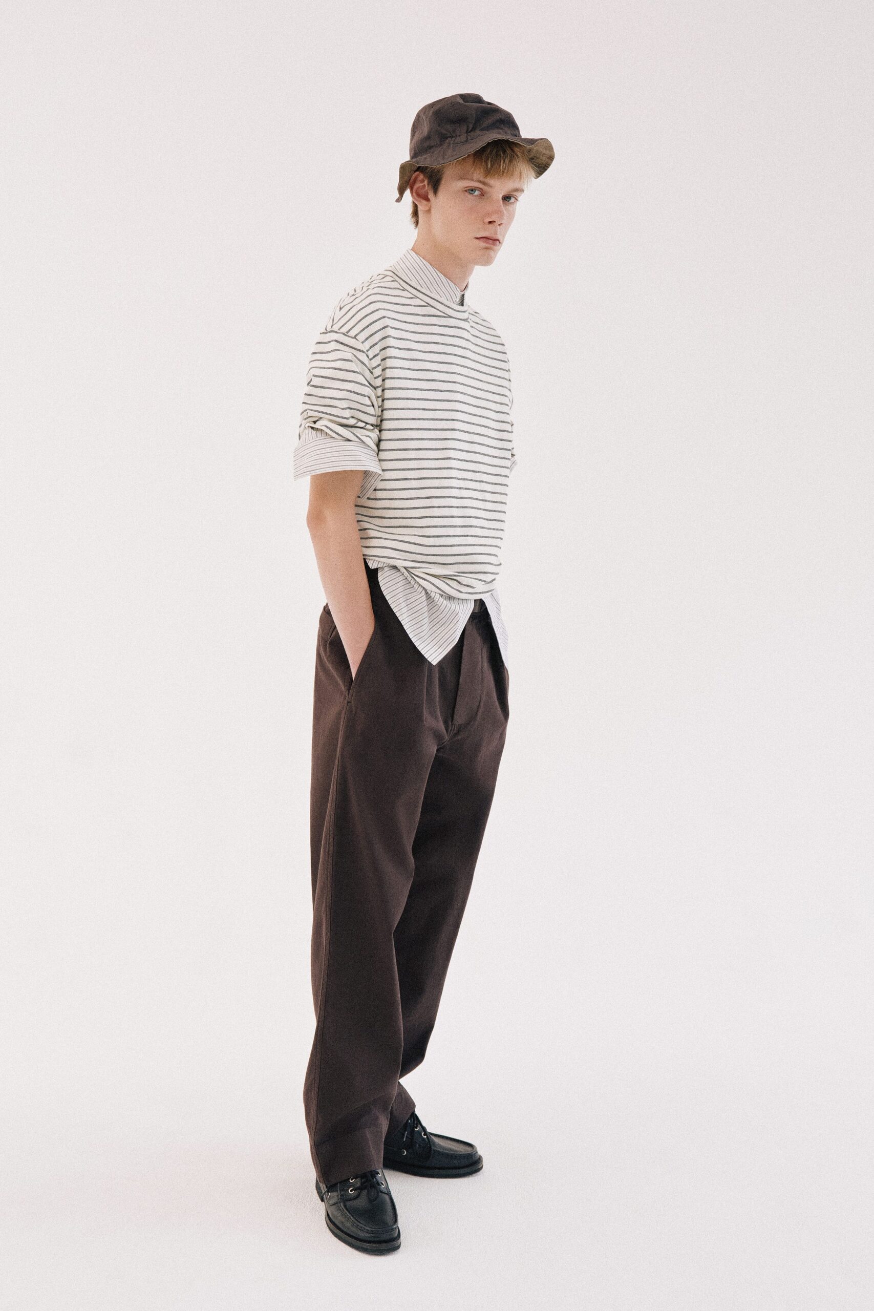 striped layered t-shirt over shirt