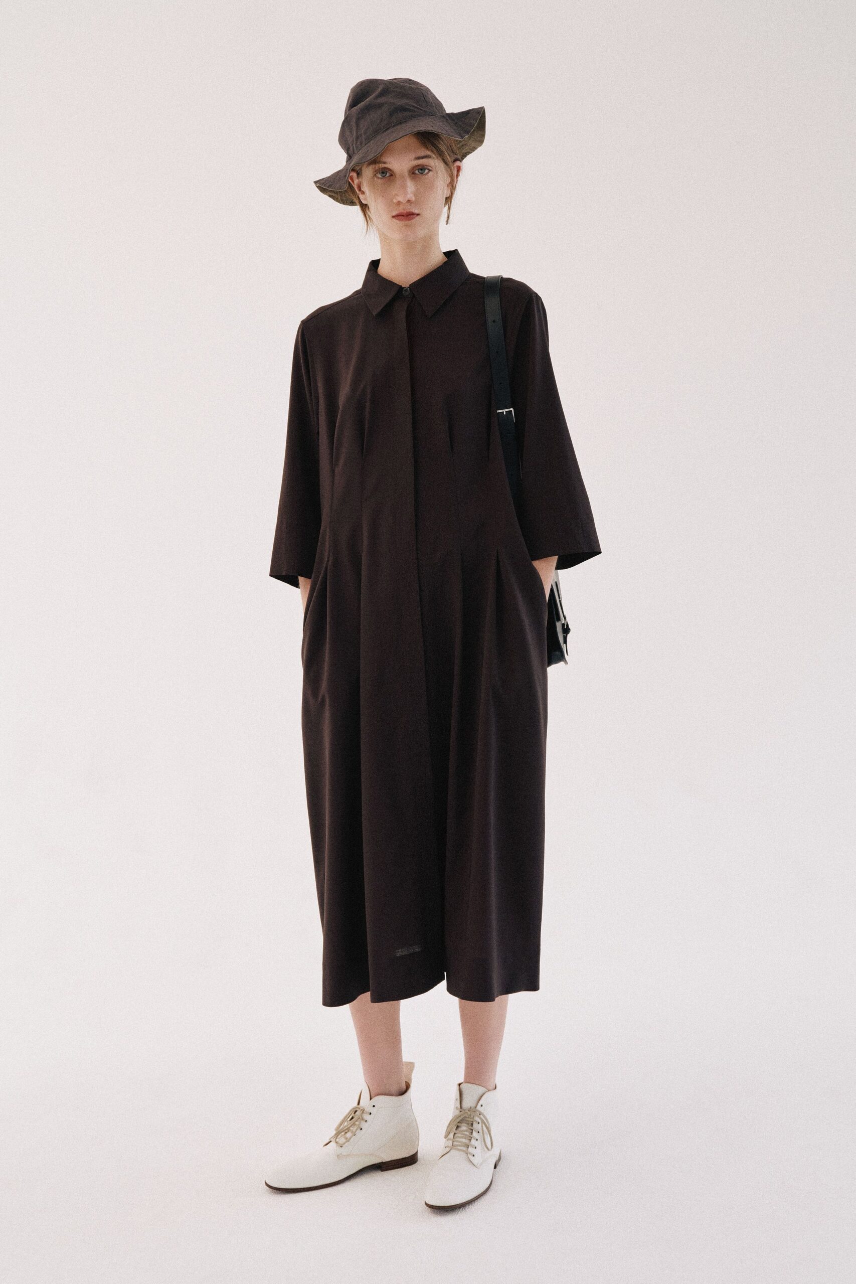 brown shirt dress