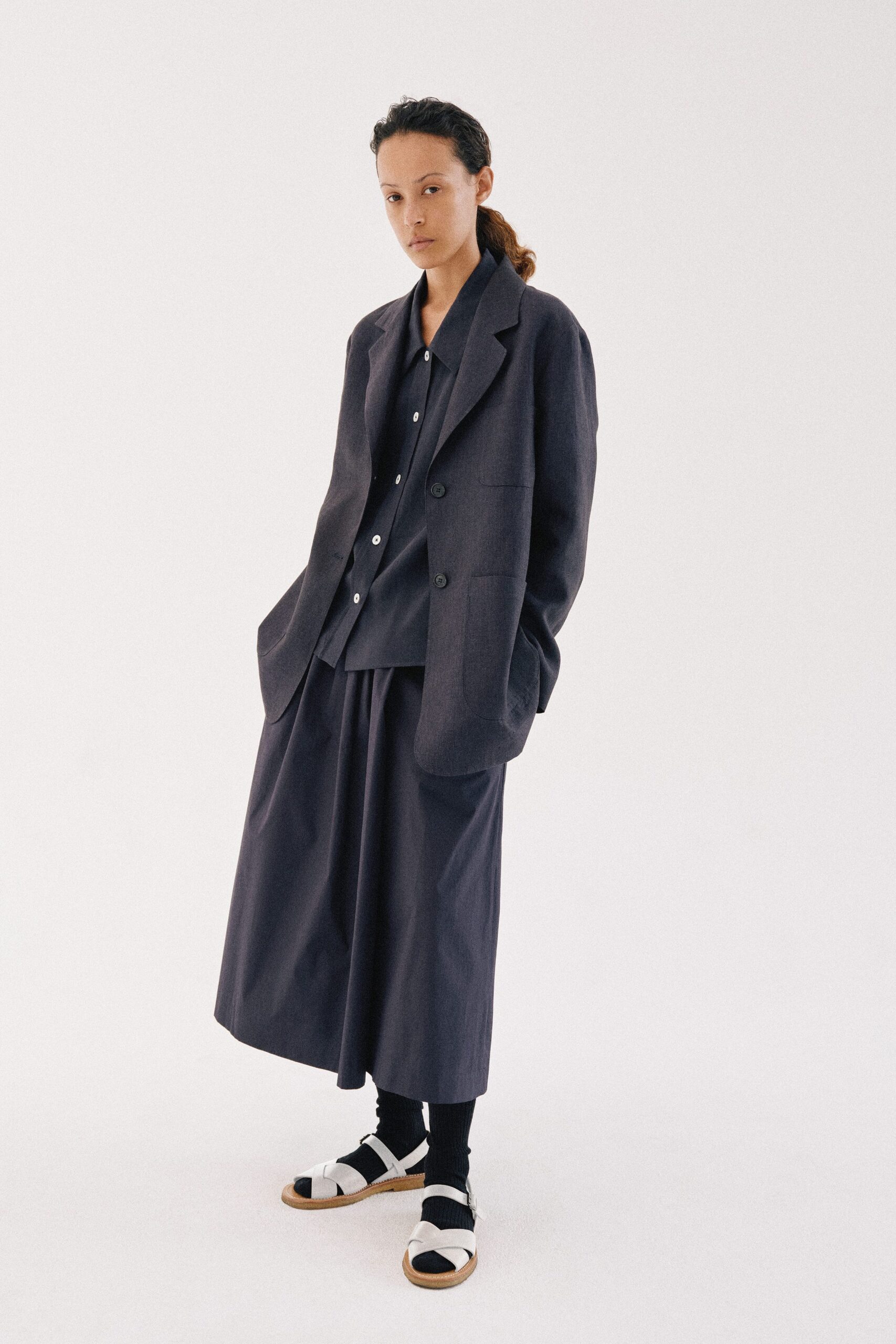 oversized charcoal blazer