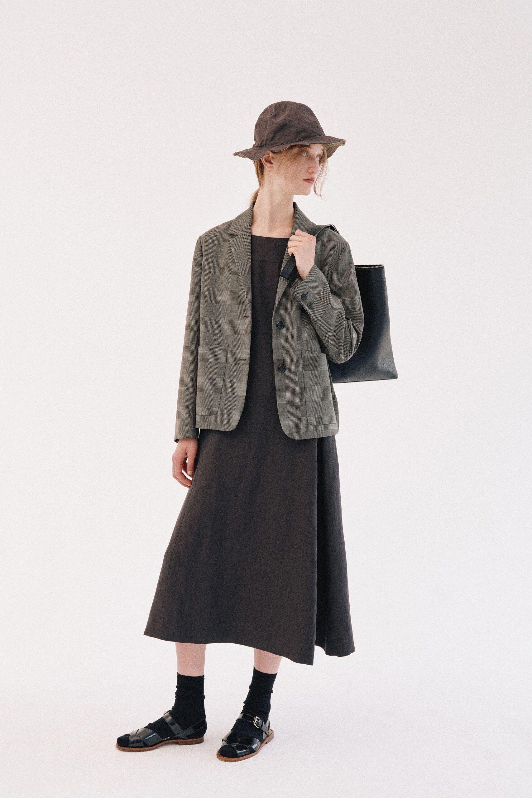 checked single-breasted blazer