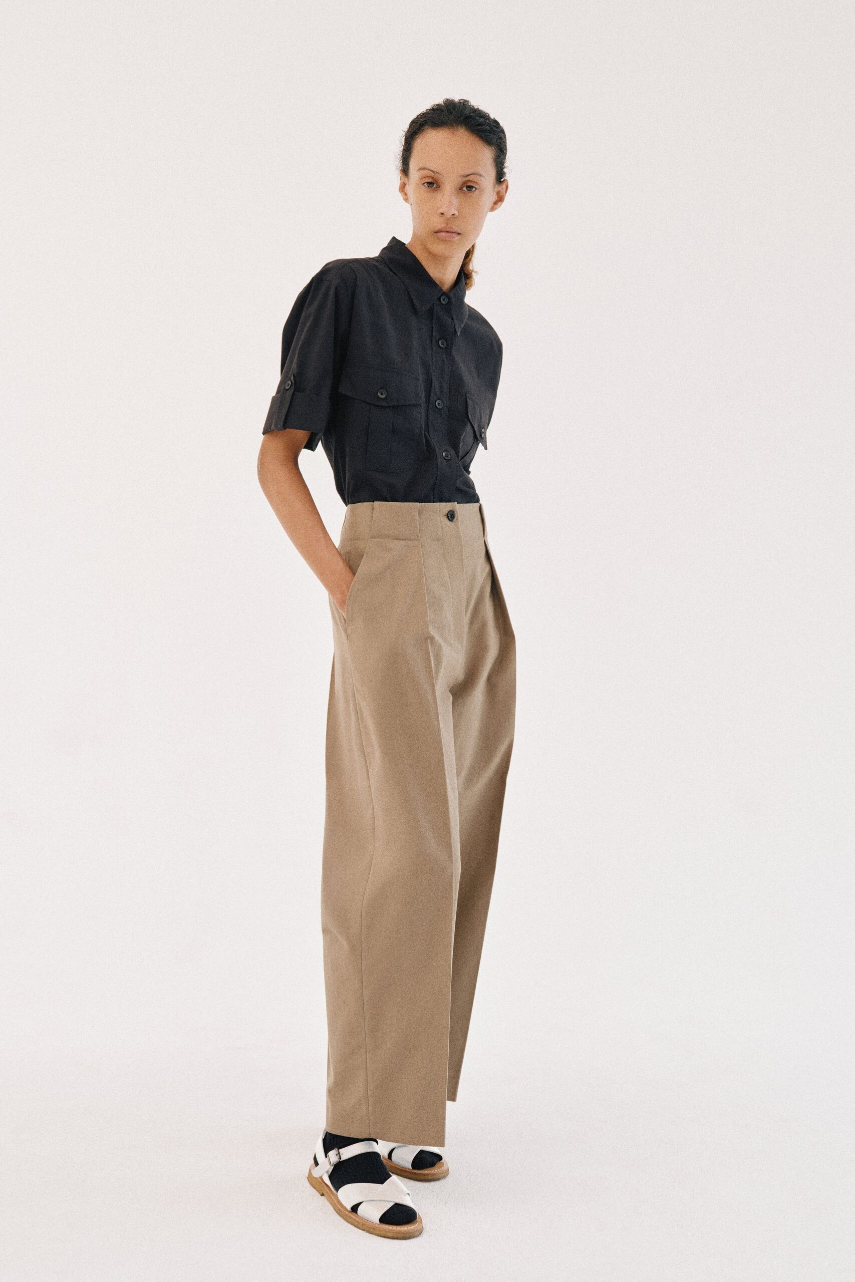 black utility short-sleeve shirt