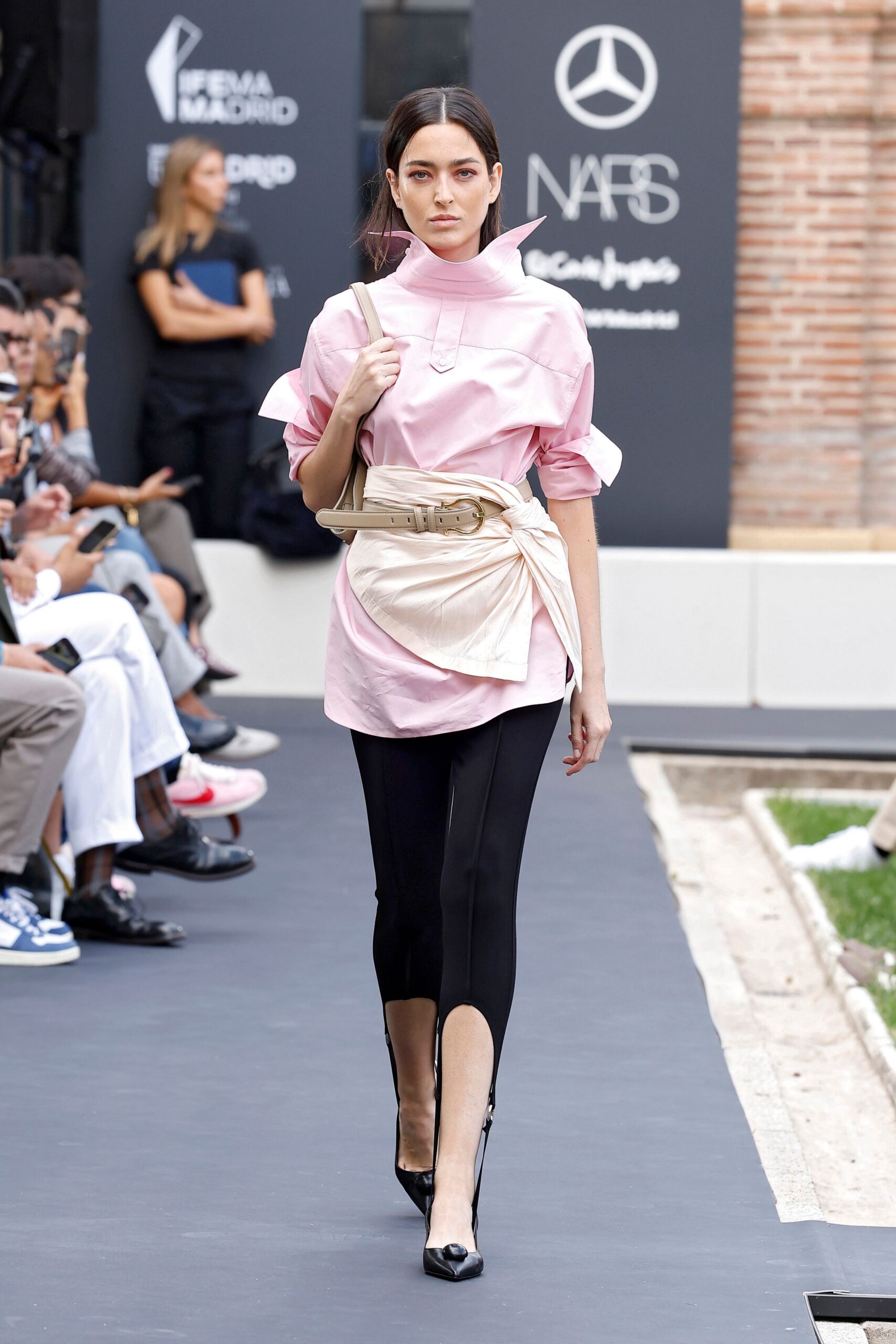 pink satin tunic shirt