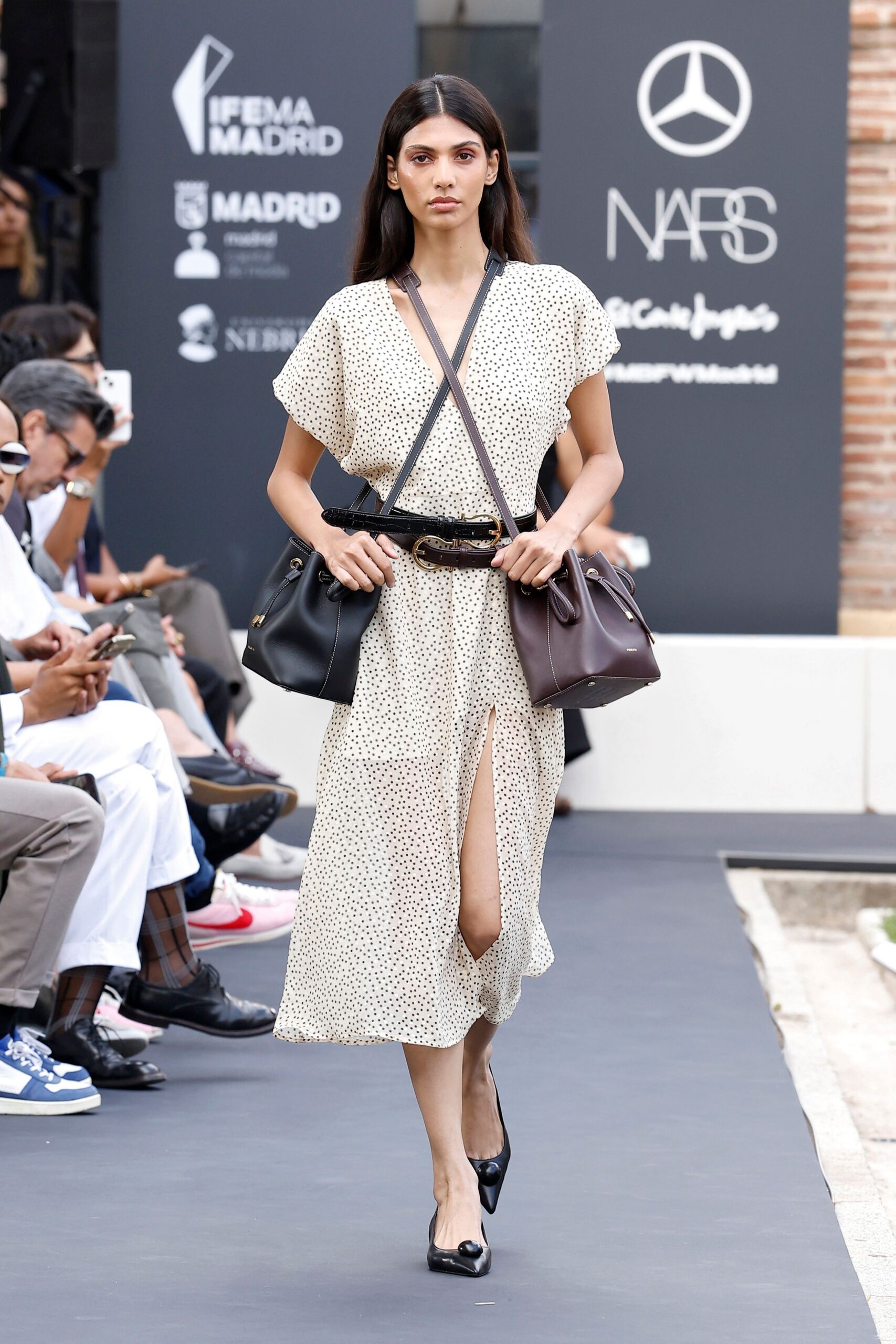 ivory polka dot maxi dress