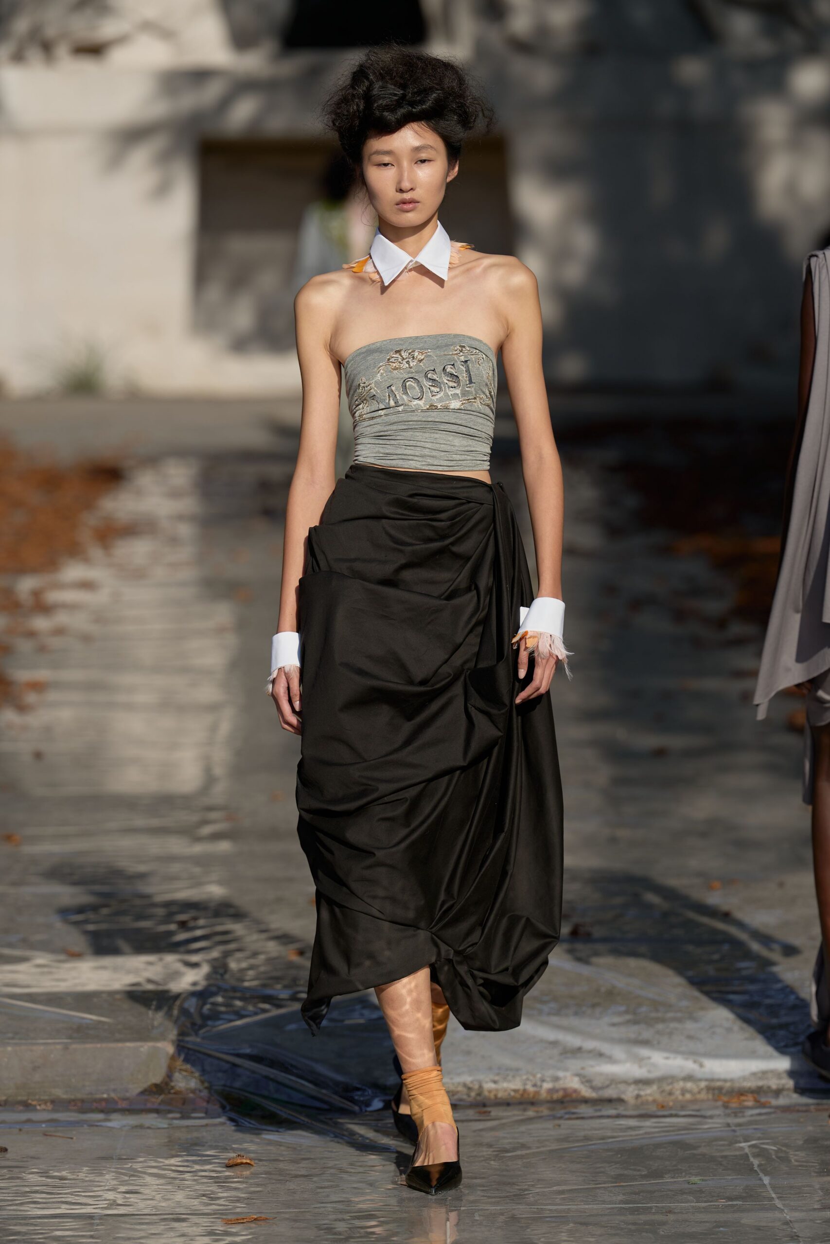 embroidered logo bandeau top