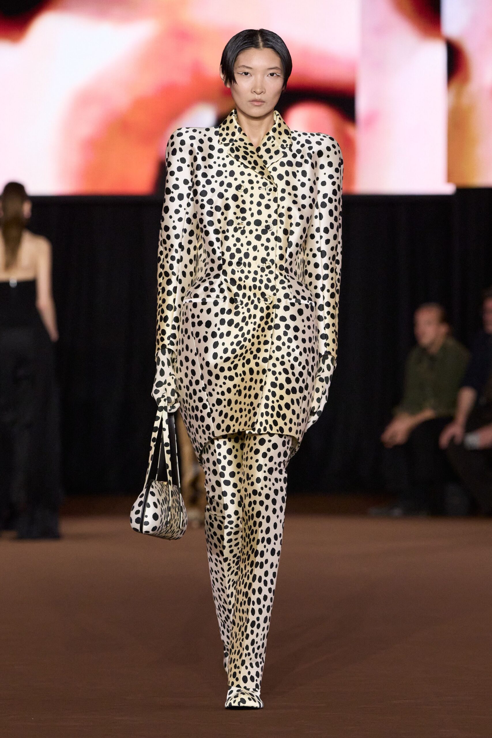 dalmatian spot satin blazer