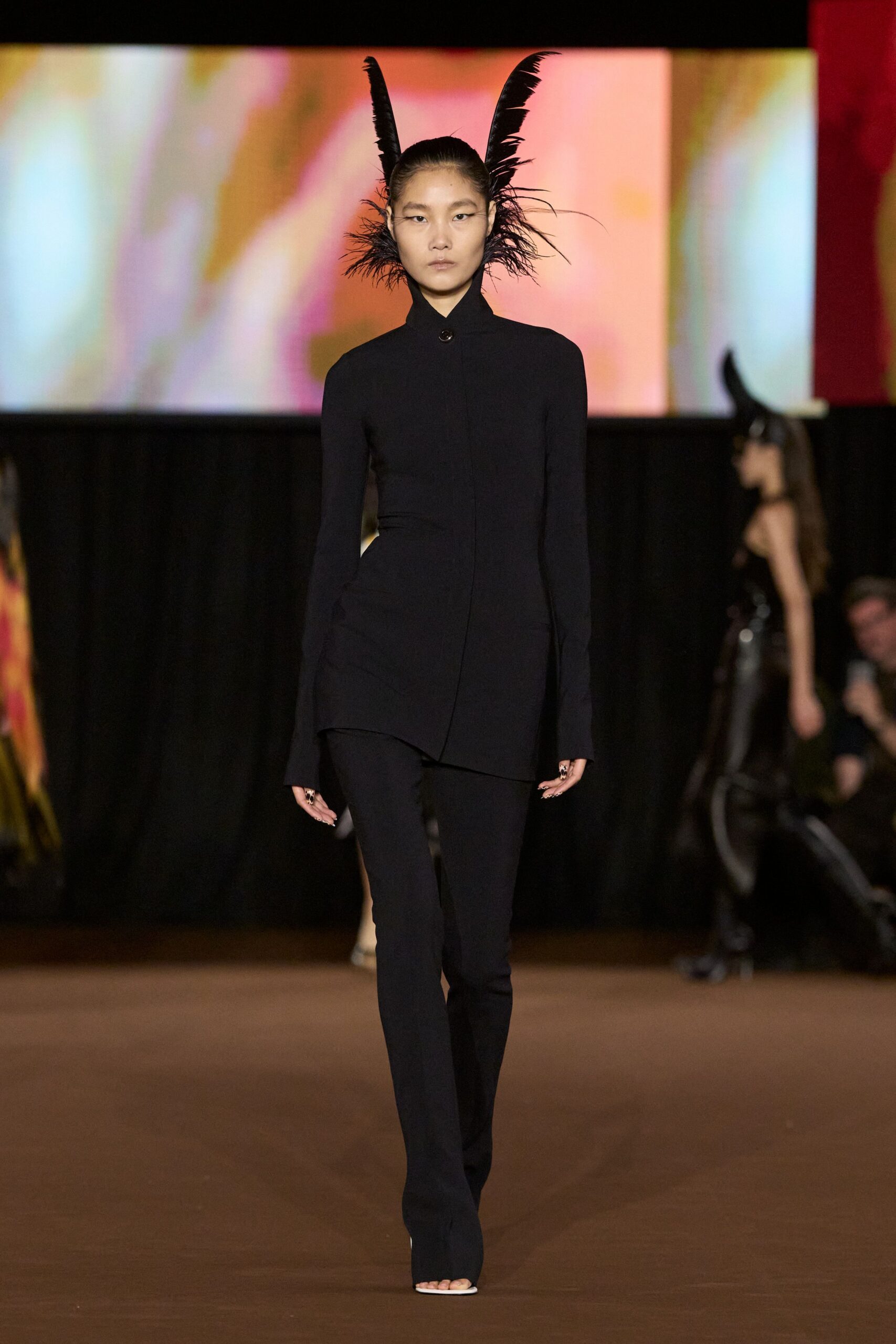 asymmetric cutout black jacket