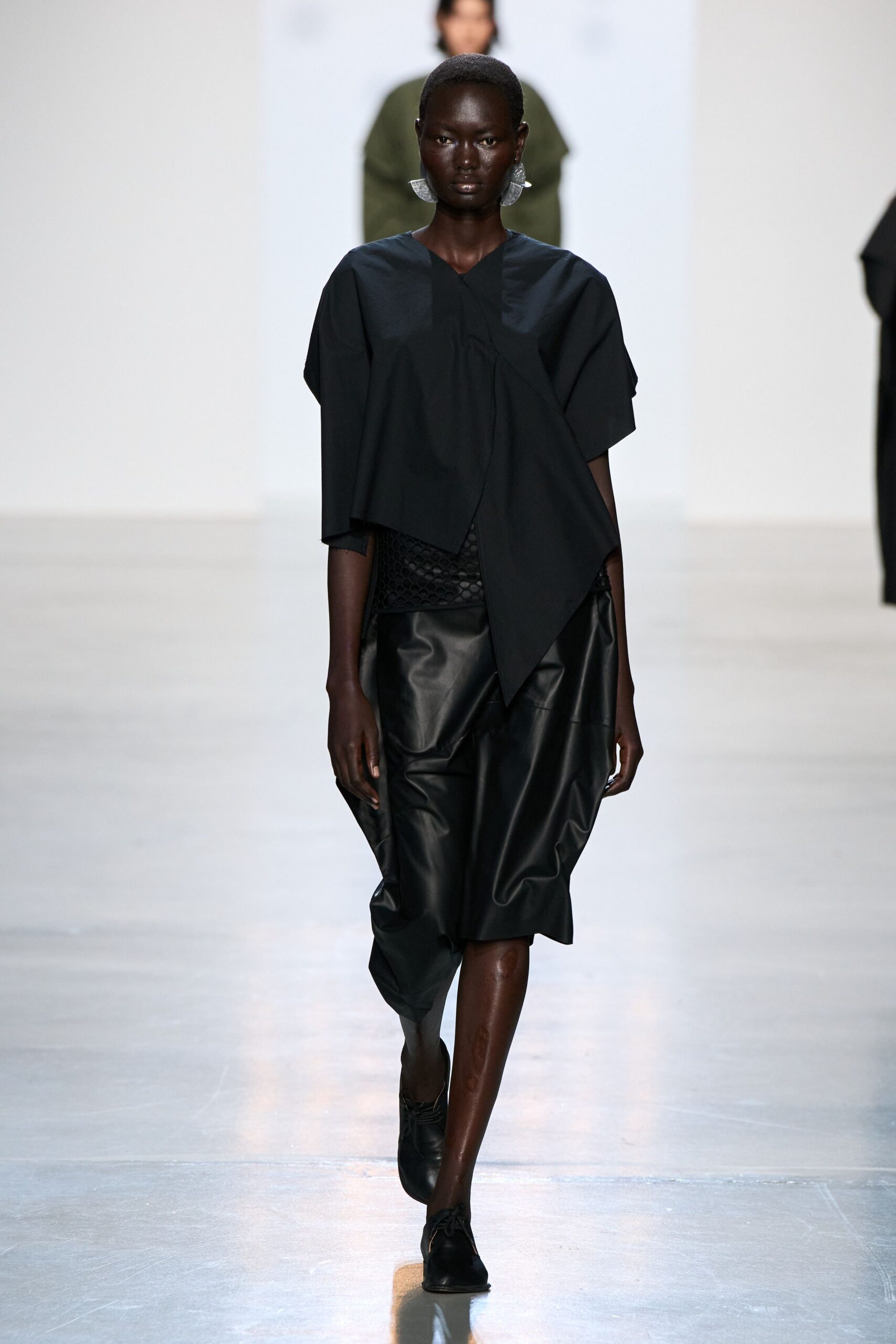 asymmetric black origami wrap top