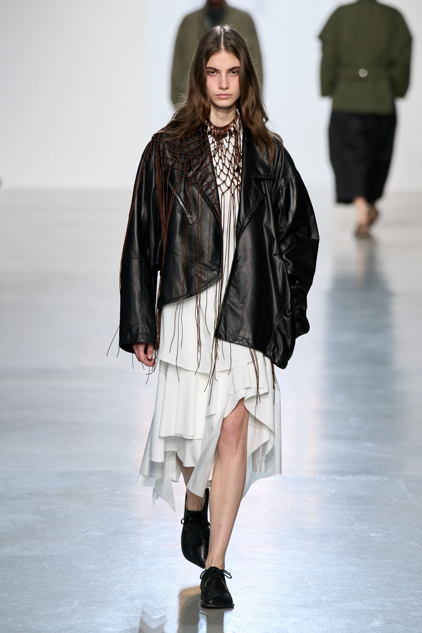 oversized black leather biker jacket