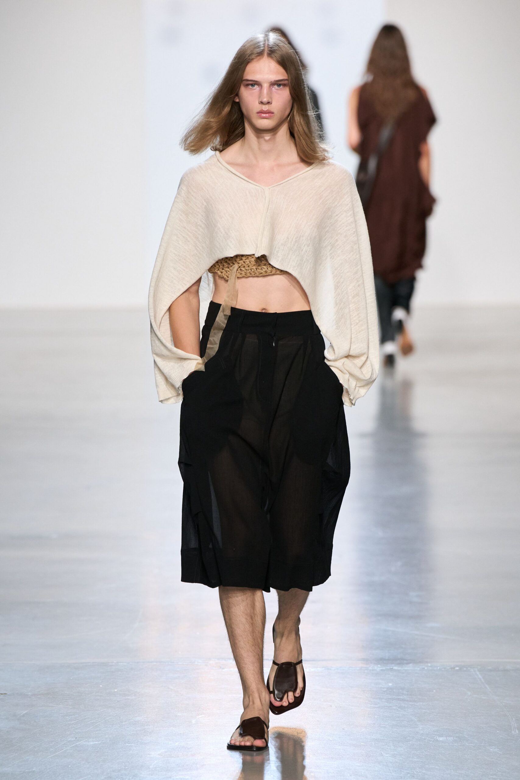 cropped ivory knit poncho sweater