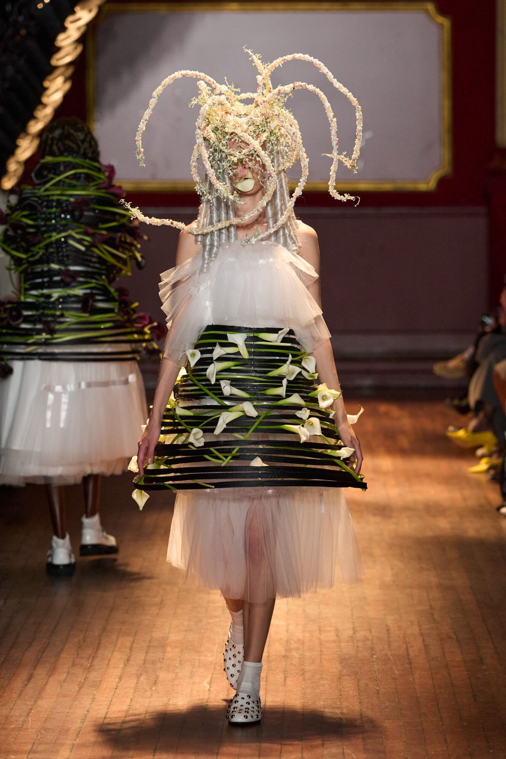 floral cage tulle dress