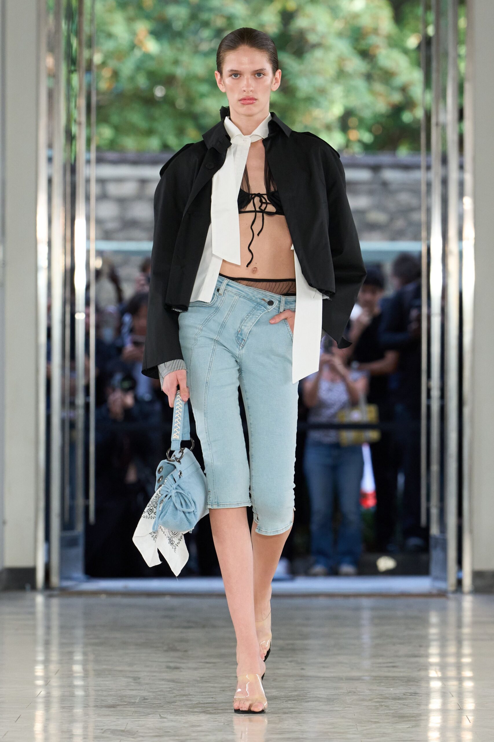 cropped black capelet jacket