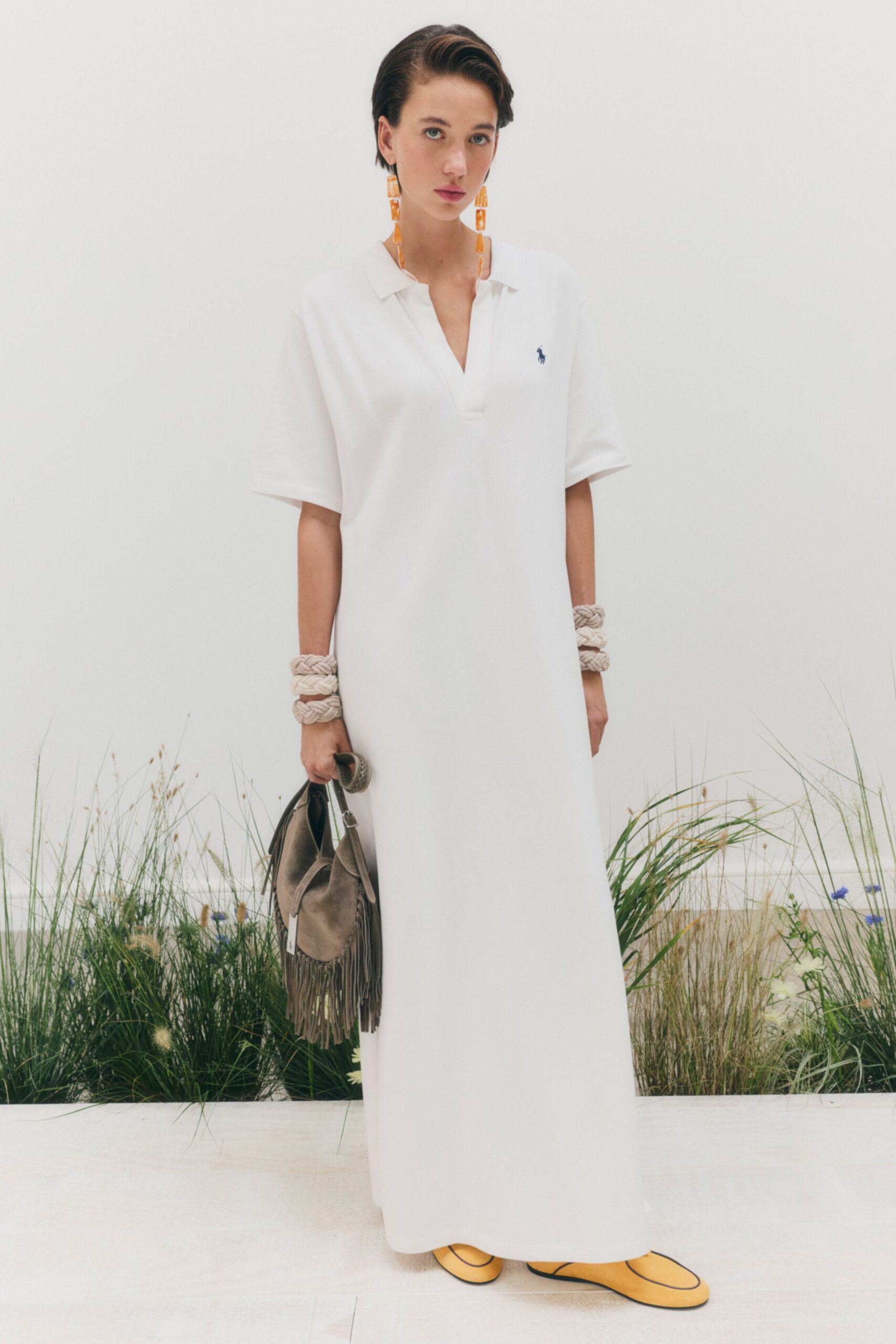 white polo maxi dress