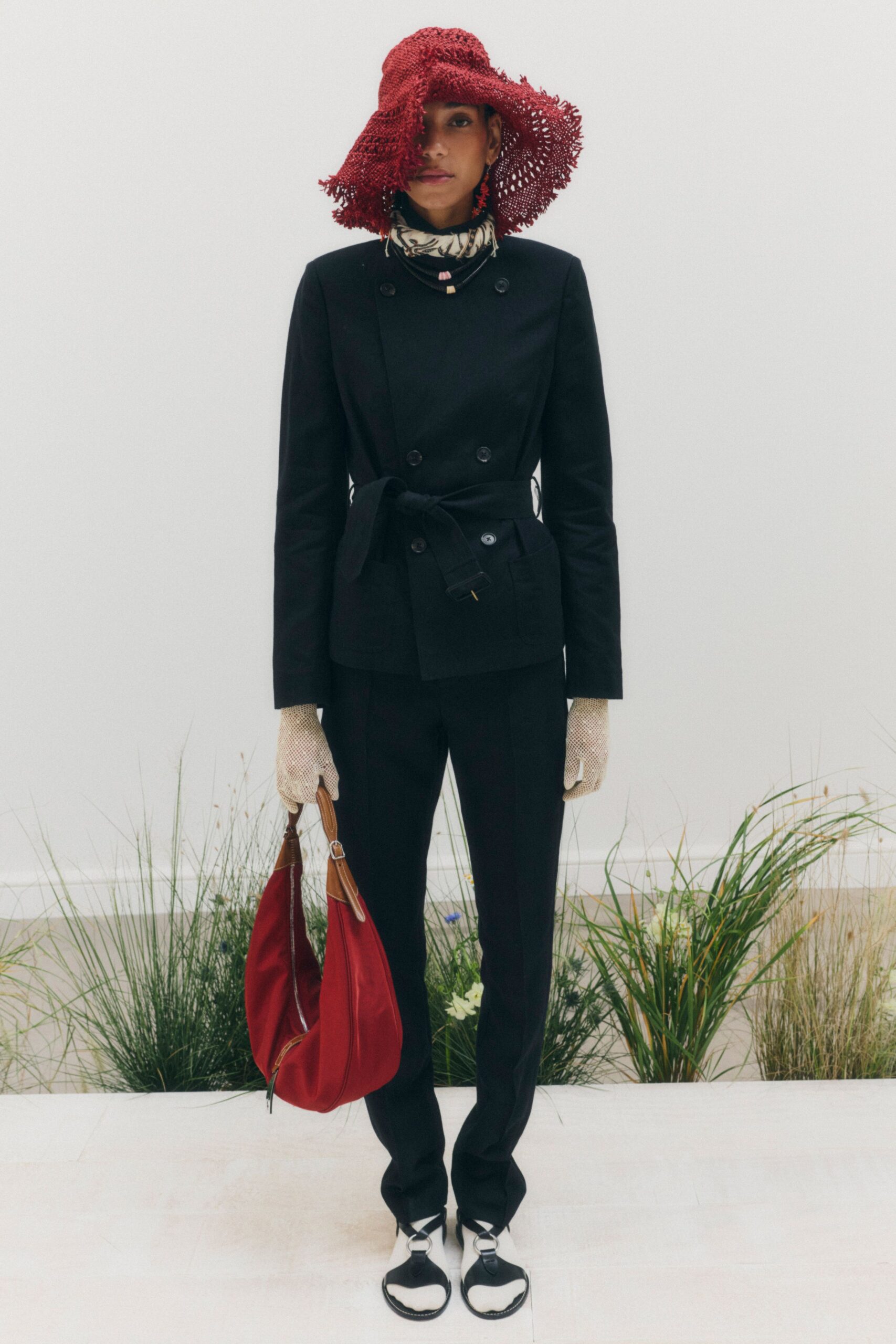 belted black safari jacket
