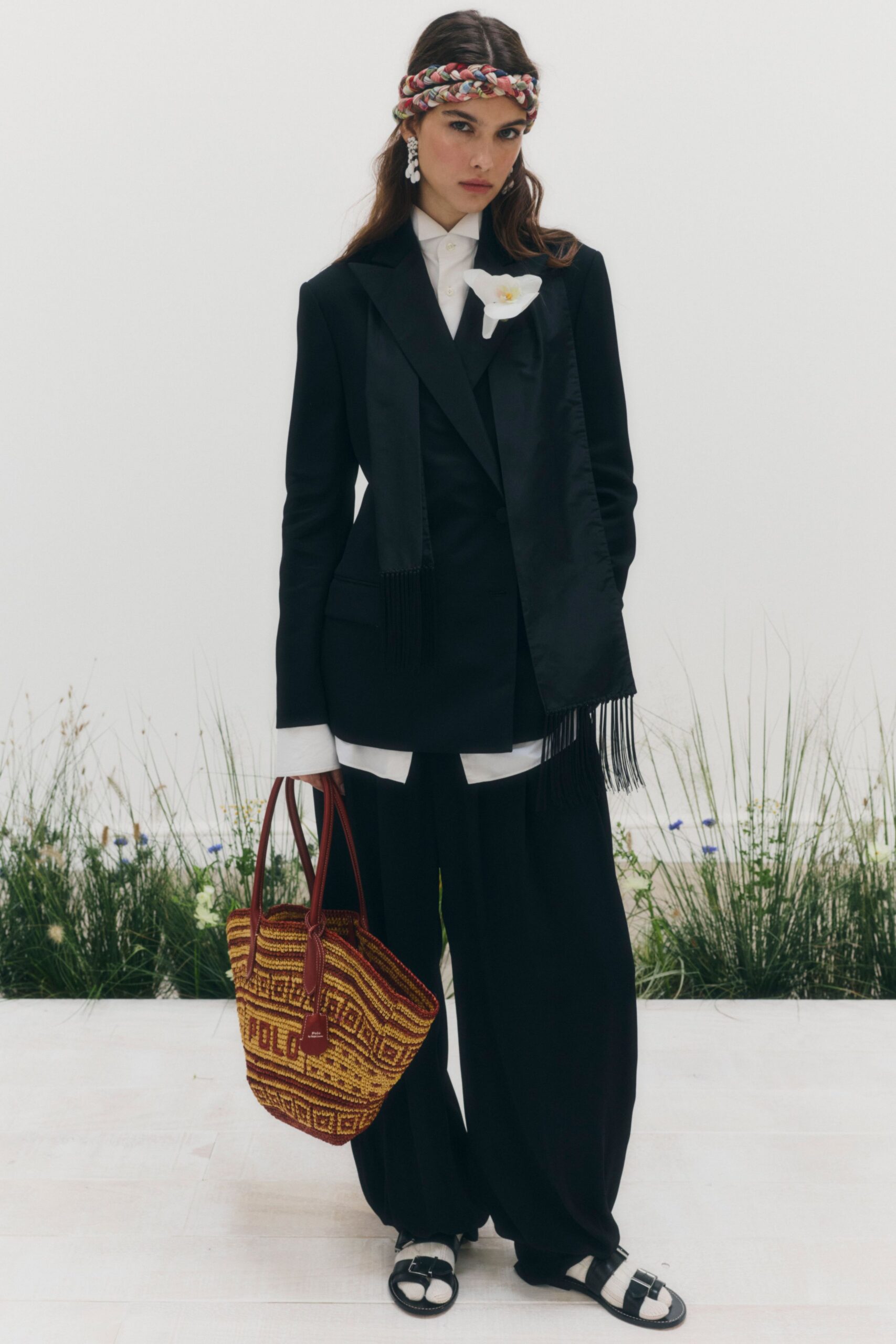 black tuxedo-style blazer