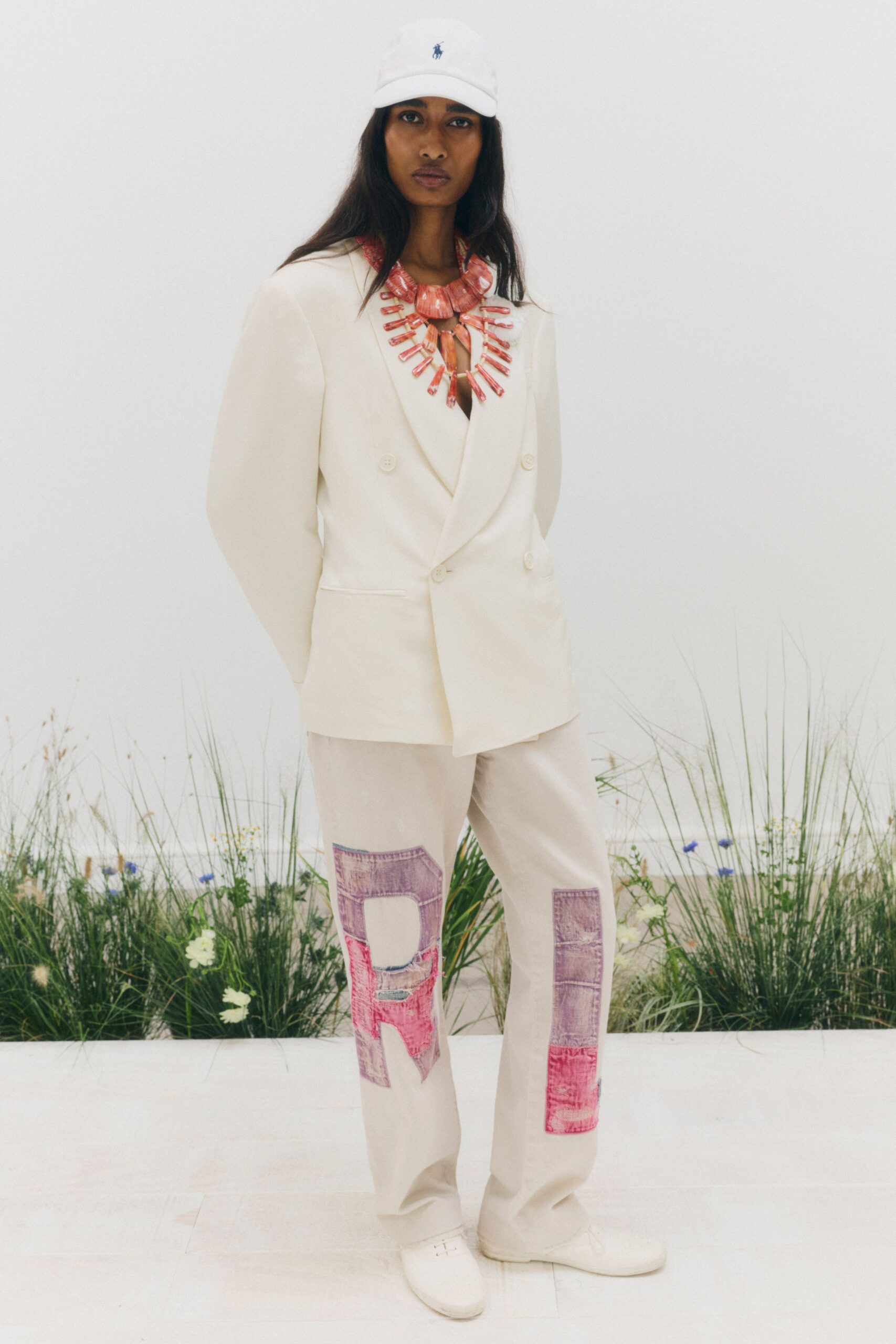 ivory double-breasted blazer