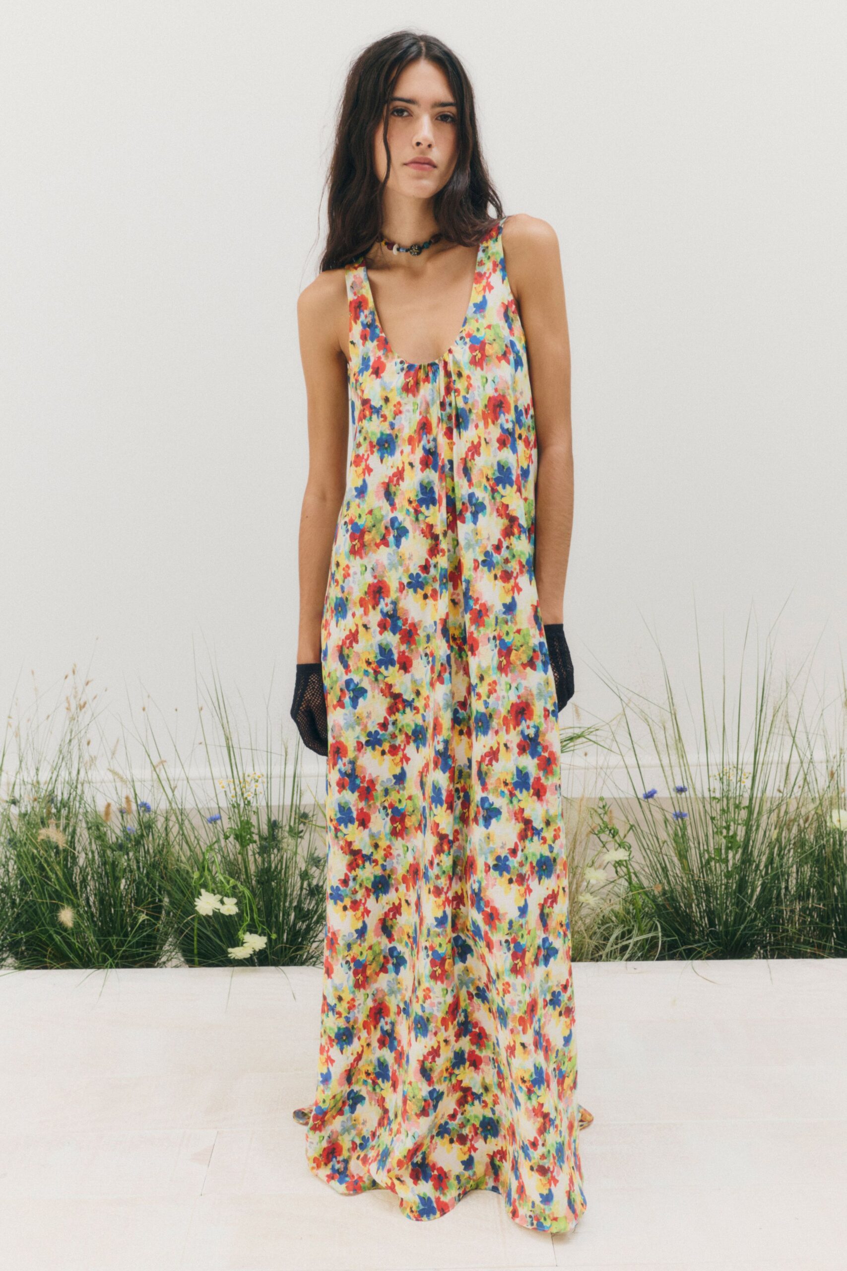 floral chiffon maxi dress