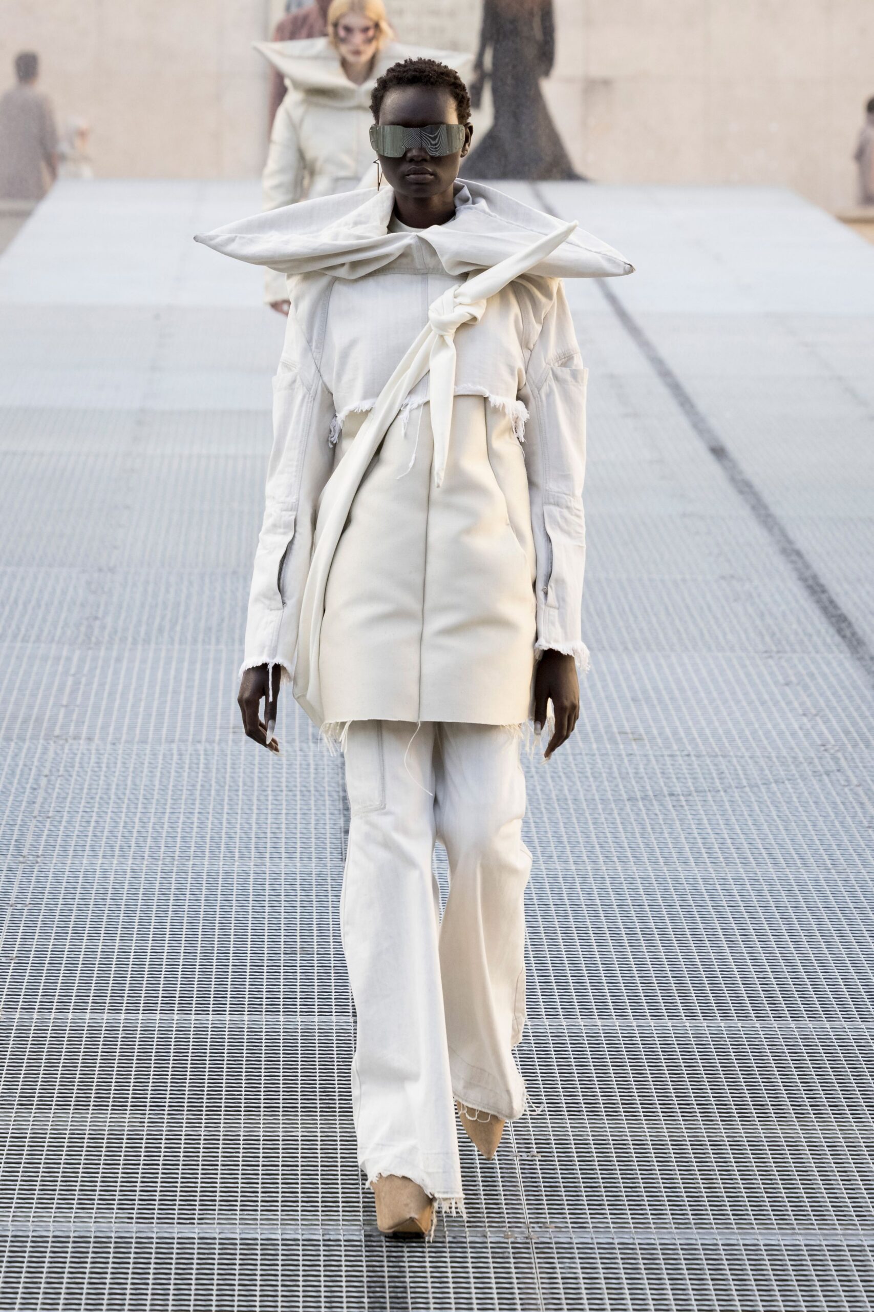 oversized knotted neck scarf