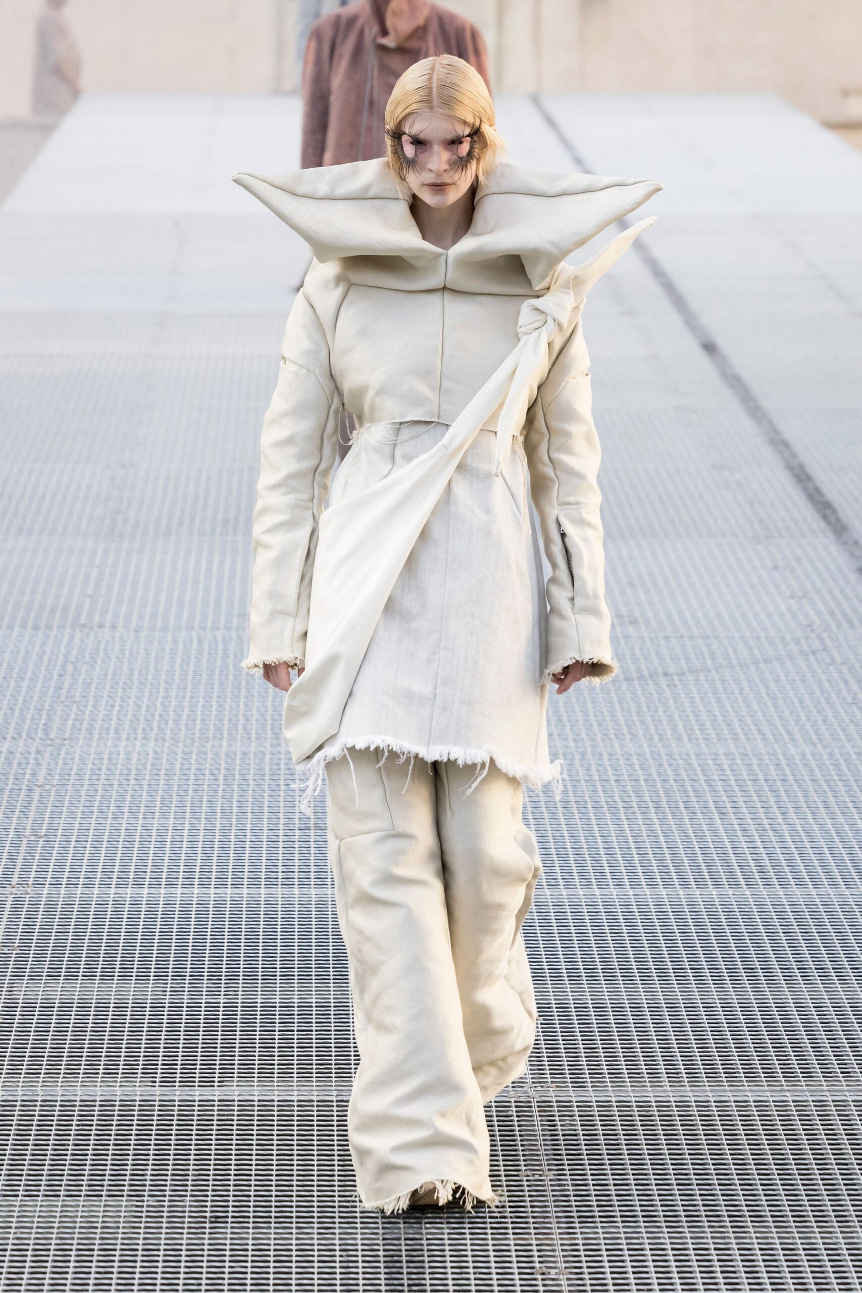 sculptural high-neck cropped jacket