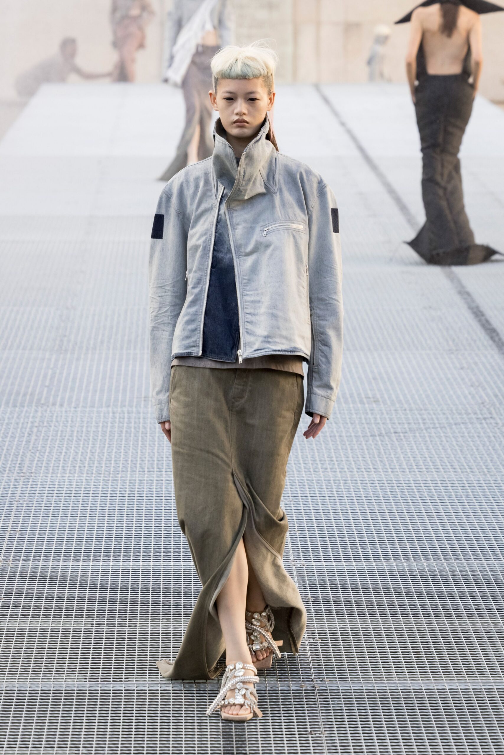 high-neck leather moto jacket