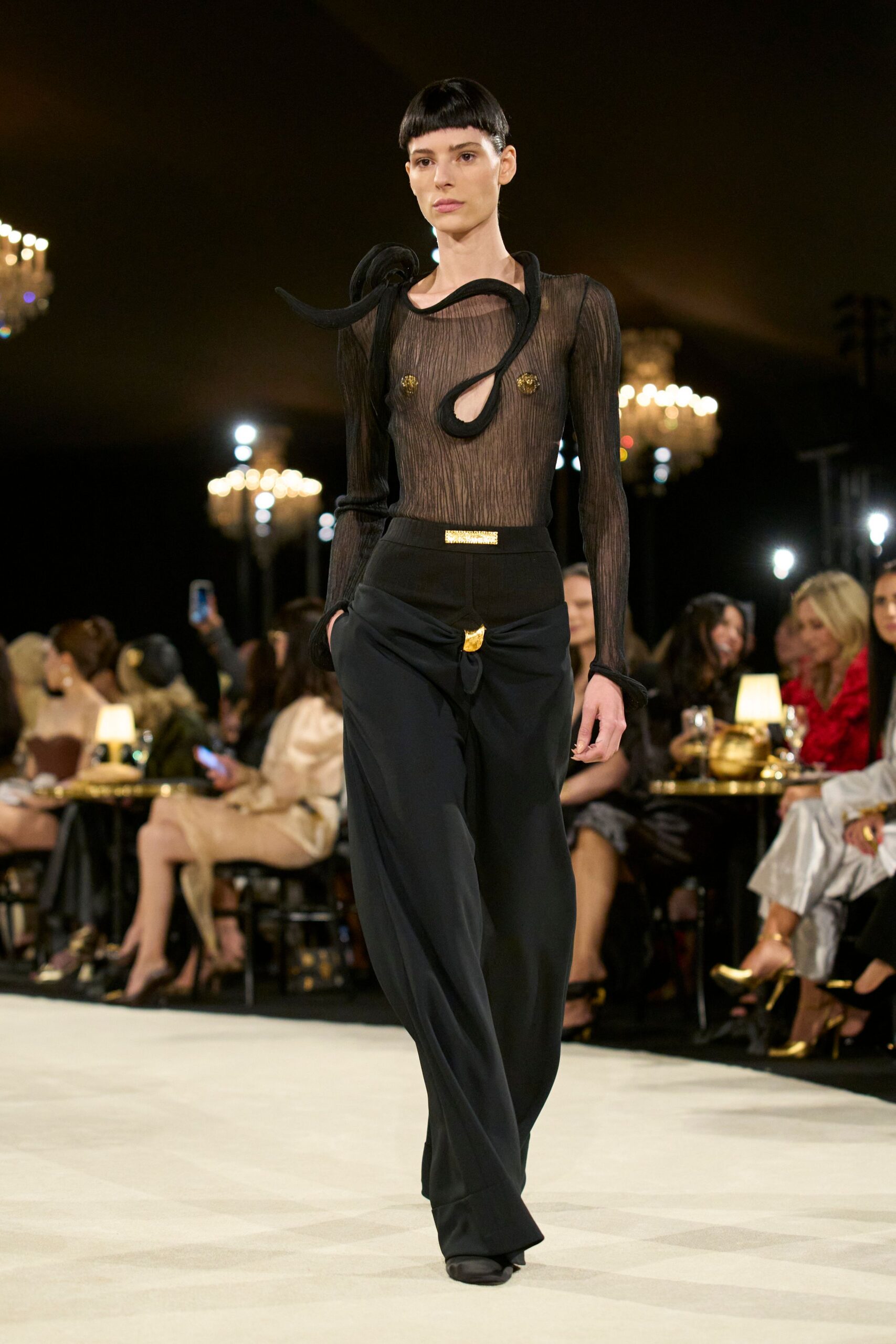sheer cutout mesh top