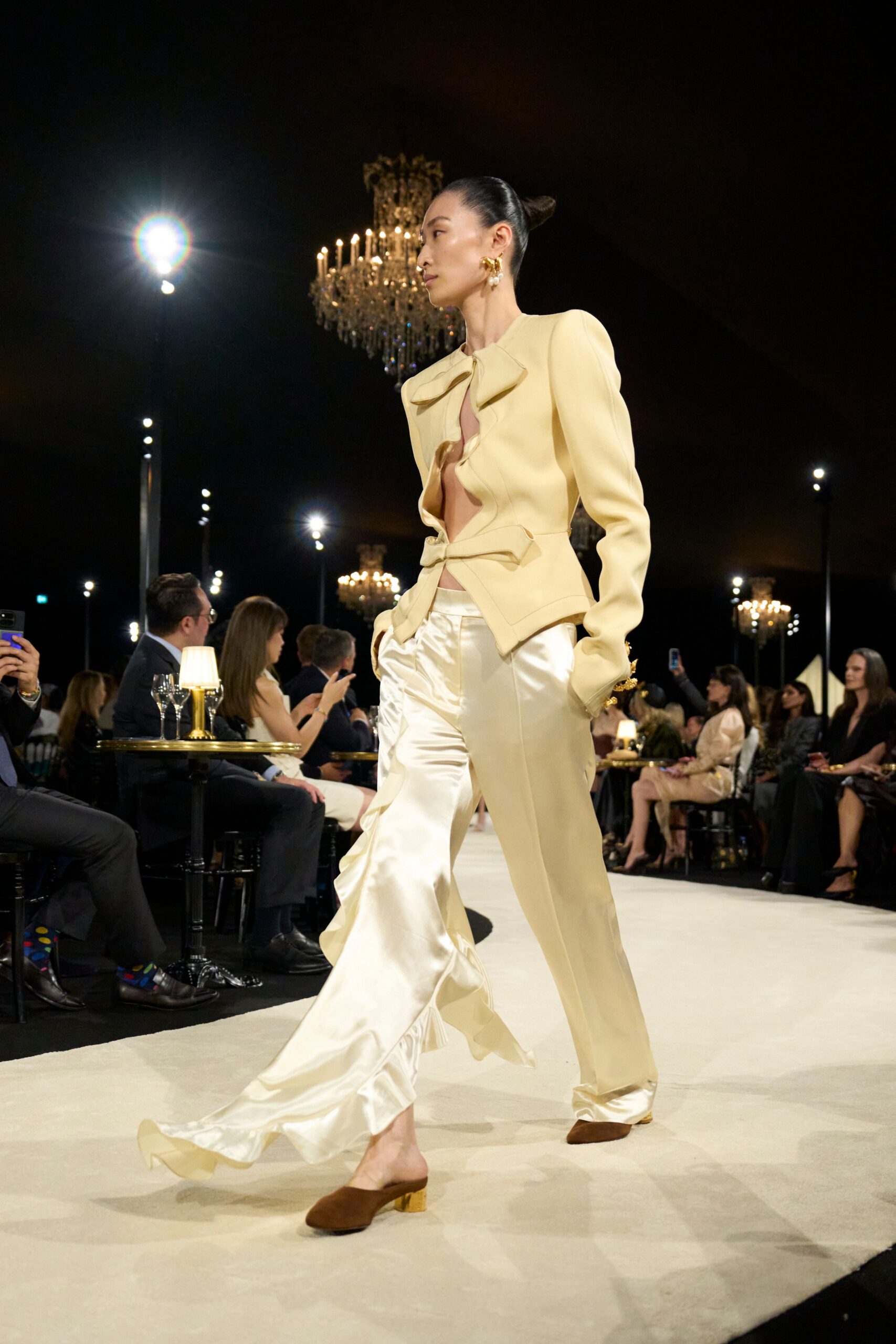 bow-front peplum jacket