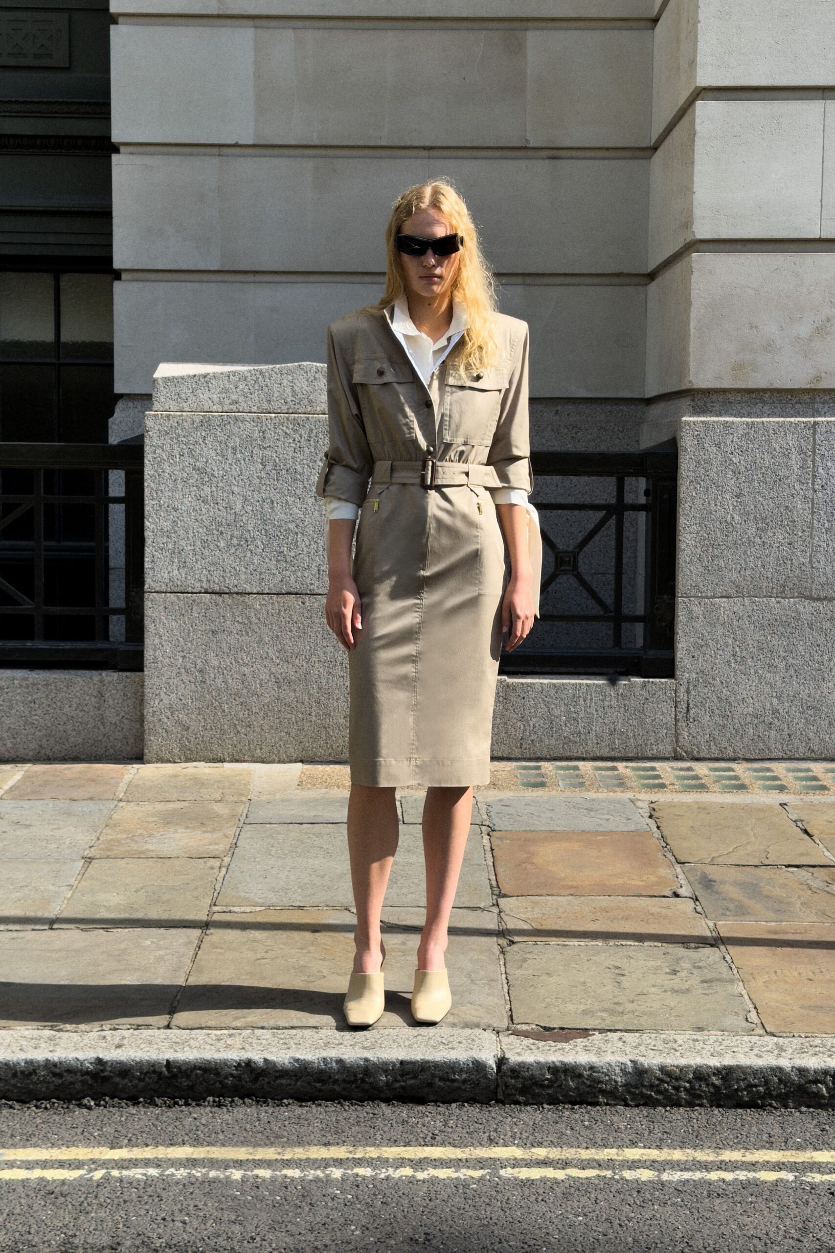 belted utility shirt dress