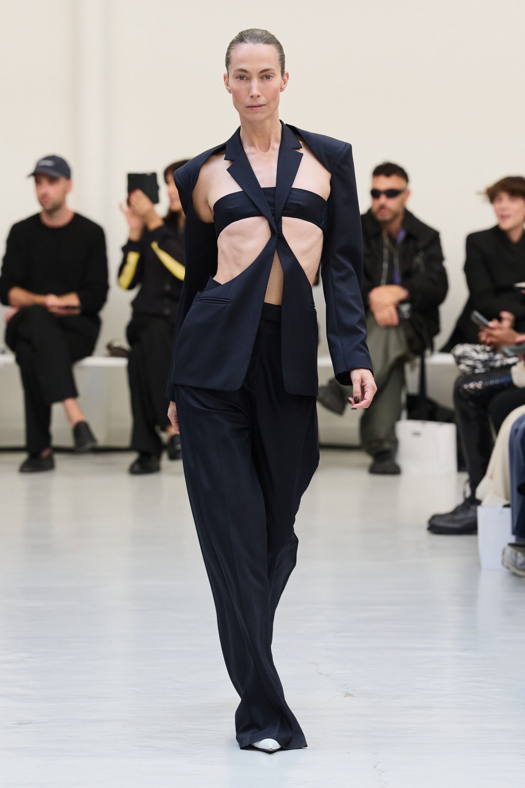 black strapless fitted shiny cropped top