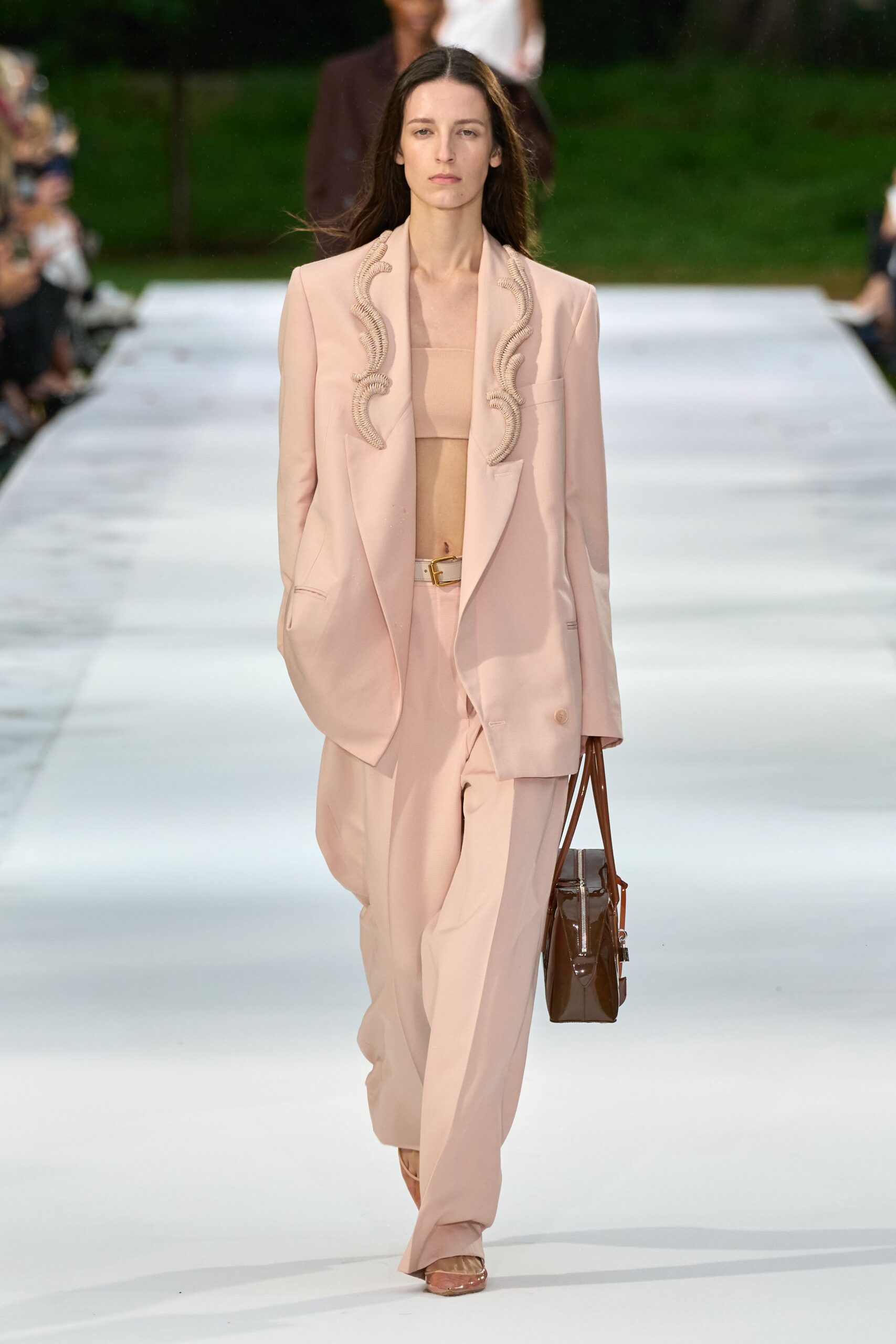 embellished blush oversized blazer
